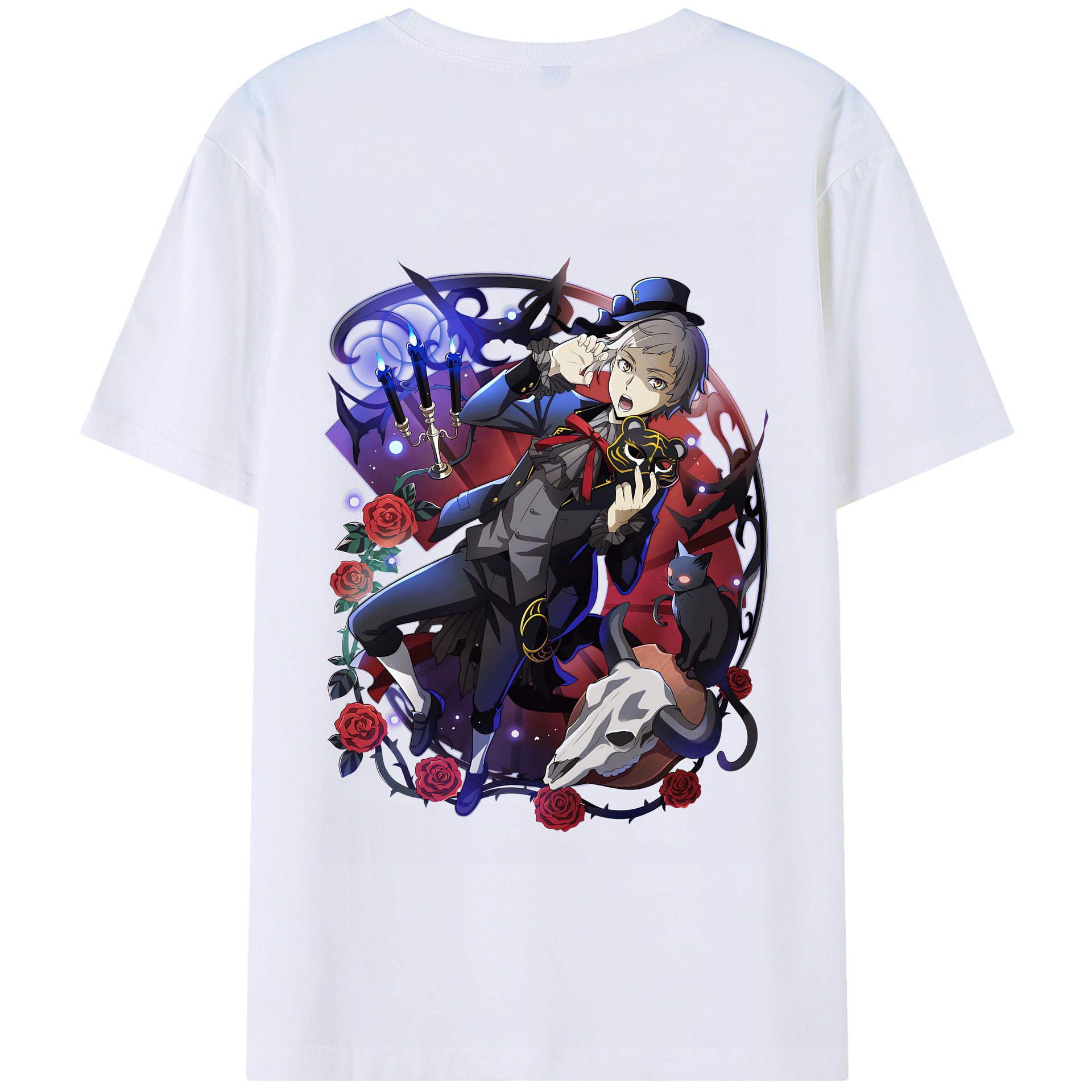 （画像用） 文豪ストレイドッグス Bungo Stray Dogs 綿100％半袖Tシャツ（背面プリント）