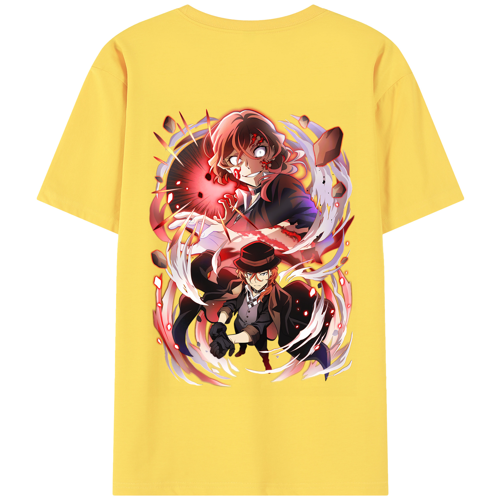 （画像用） 文豪ストレイドッグス Bungo Stray Dogs 綿100％半袖Tシャツ（背面プリント）