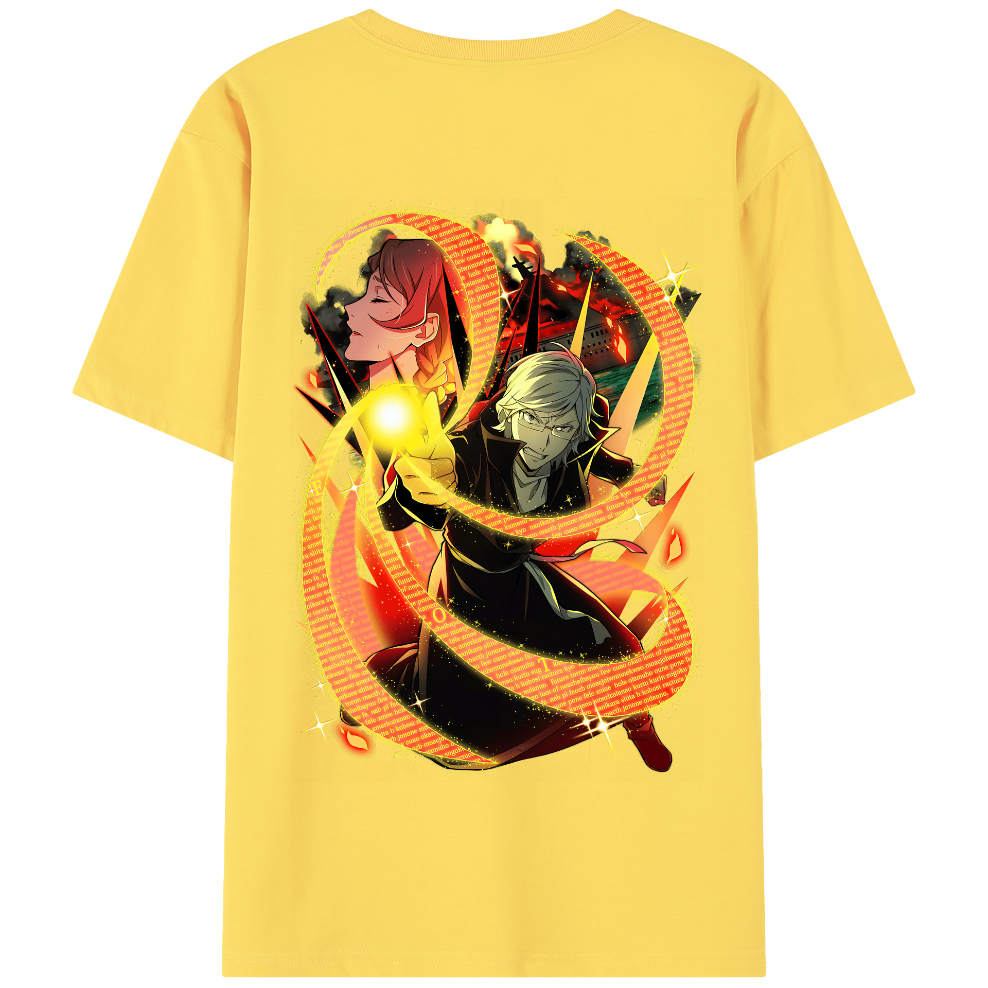 （画像用） 文豪ストレイドッグス Bungo Stray Dogs 綿100％半袖Tシャツ（背面プリント）