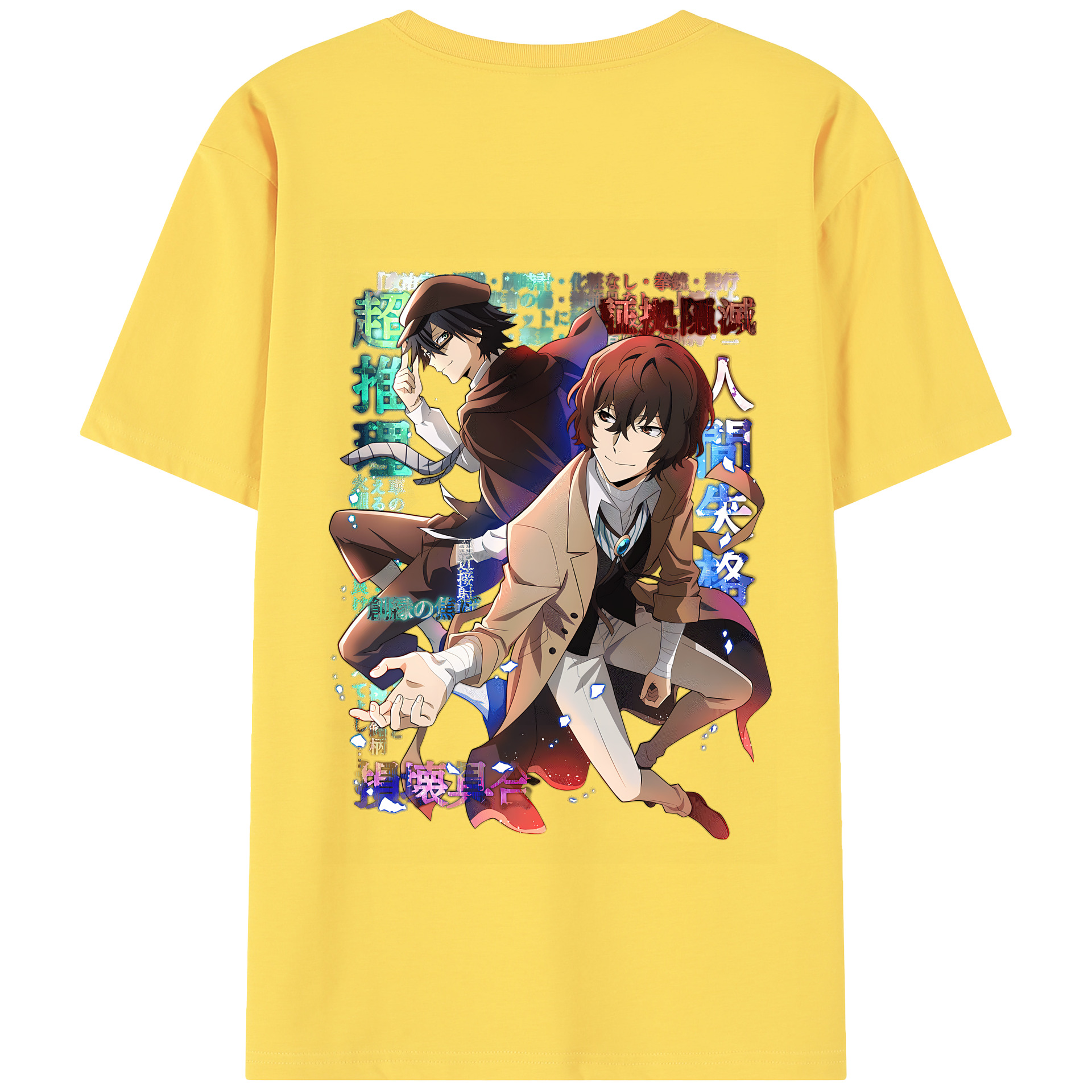 （画像用） 文豪ストレイドッグス Bungo Stray Dogs 綿100％半袖Tシャツ（背面プリント）