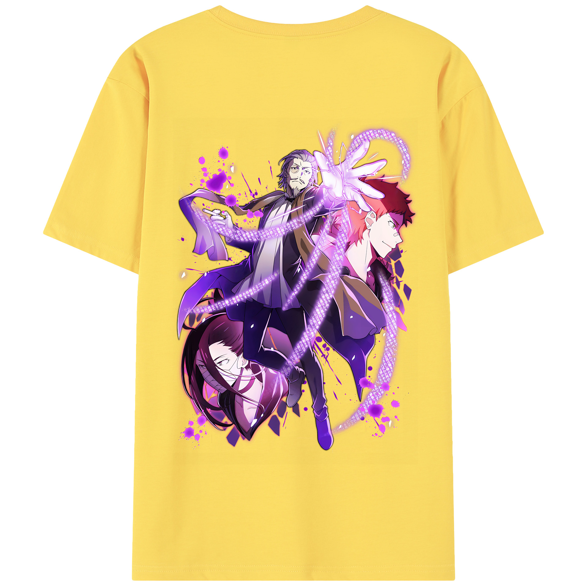 （画像用） 文豪ストレイドッグス Bungo Stray Dogs 綿100％半袖Tシャツ（背面プリント）