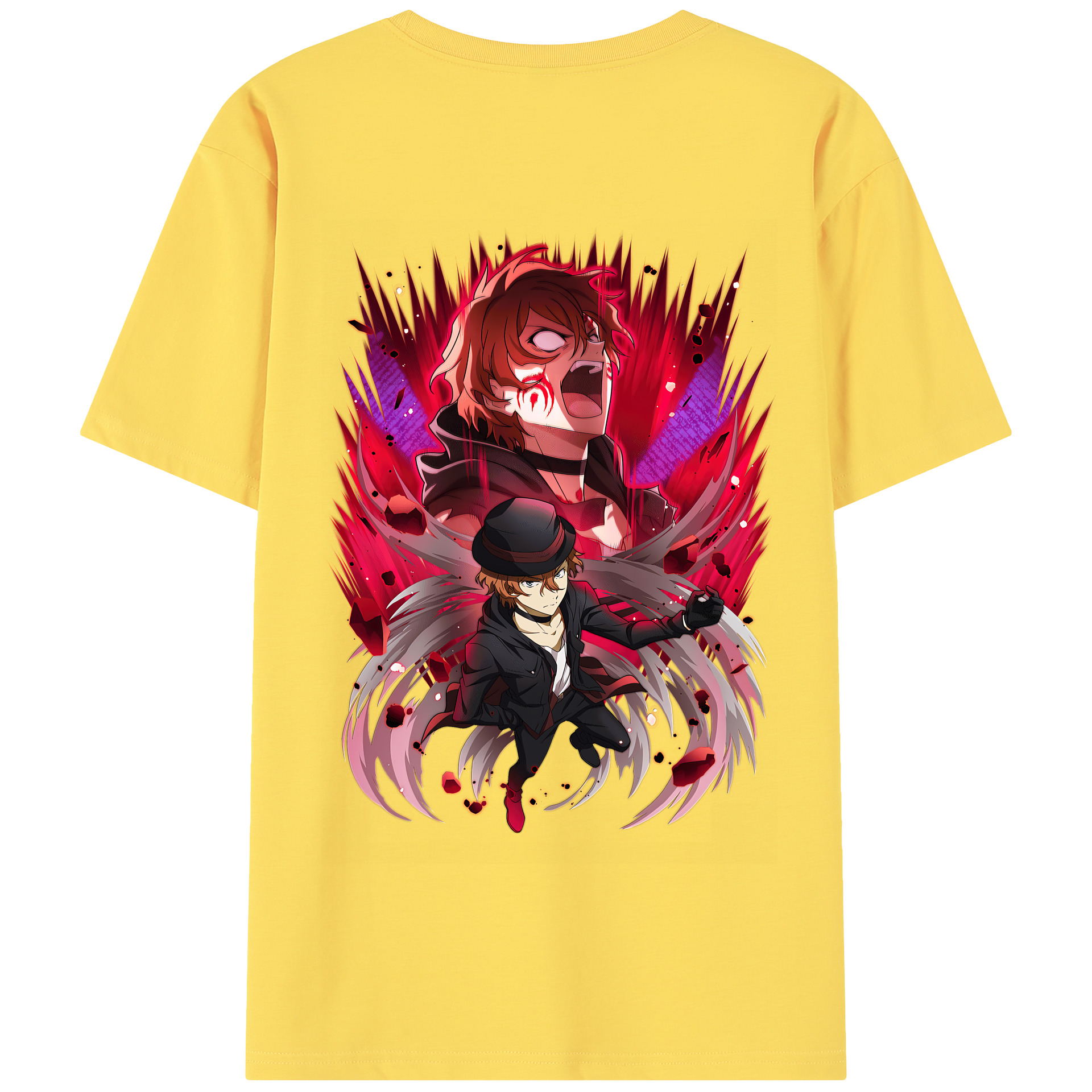 （画像用） 文豪ストレイドッグス Bungo Stray Dogs 綿100％半袖Tシャツ（背面プリント）