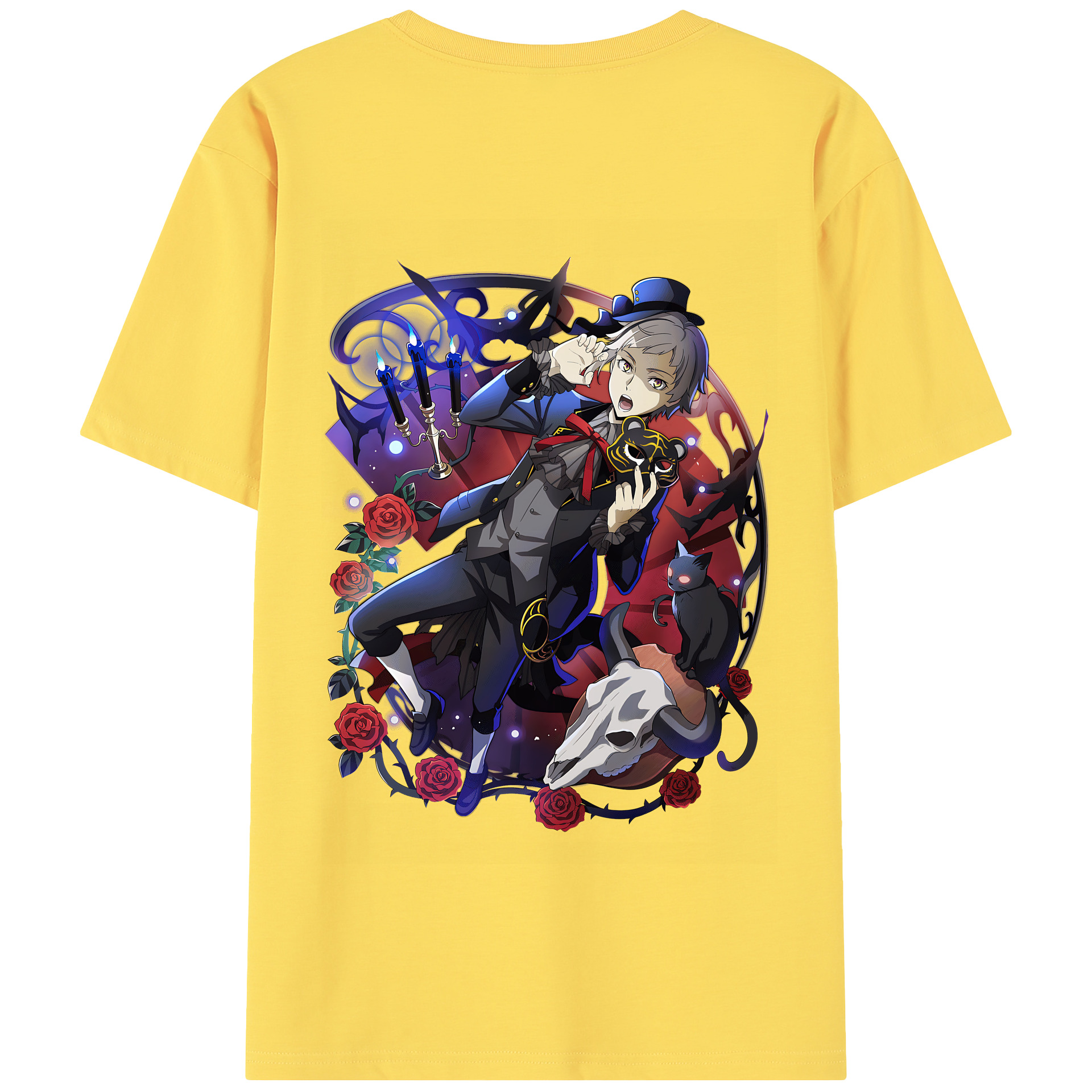 （画像用） 文豪ストレイドッグス Bungo Stray Dogs 綿100％半袖Tシャツ（背面プリント）