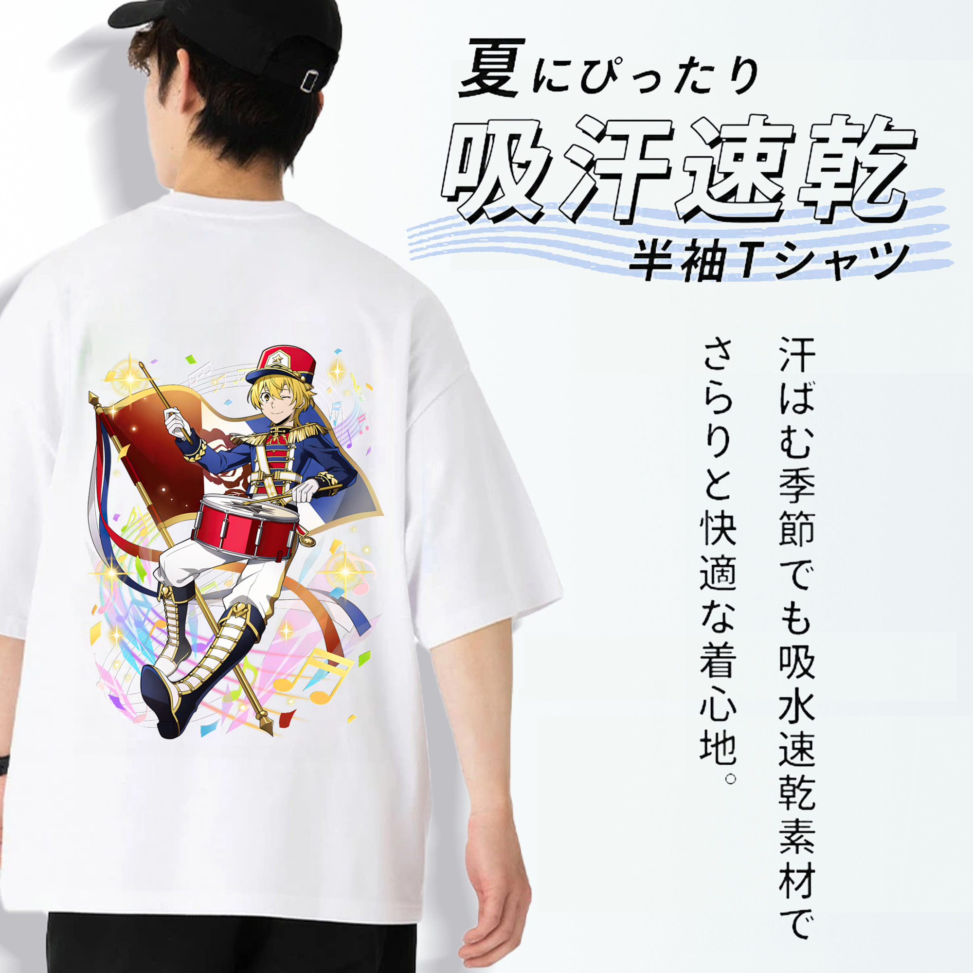 文豪ストレイドッグス Bungo Stray Dogs 綿100％半袖Tシャツ（背面プリント）