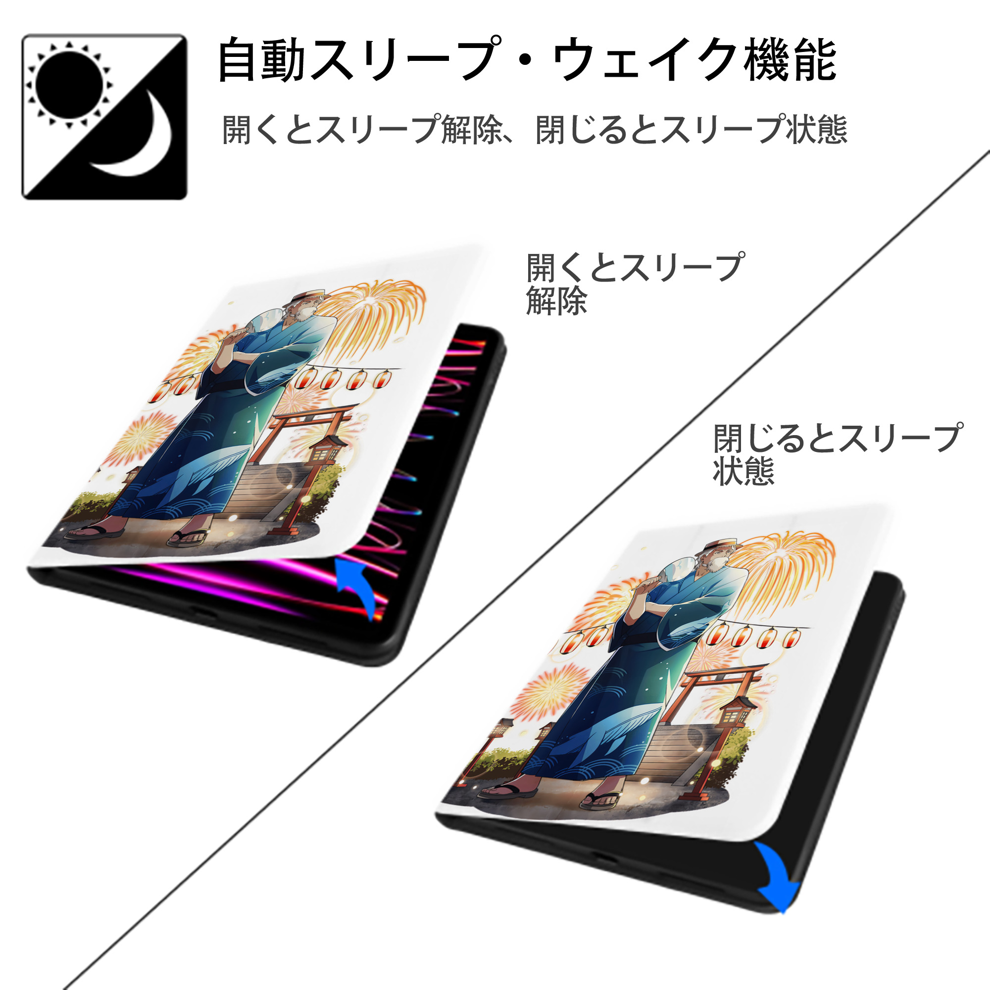 文豪ストレイドッグス Bungo Stray Dogs IPad ケース ペン収納付き 三つ折りスタンド PUレザー×シリコン 対応機種9.5/10.5/10.9インチ