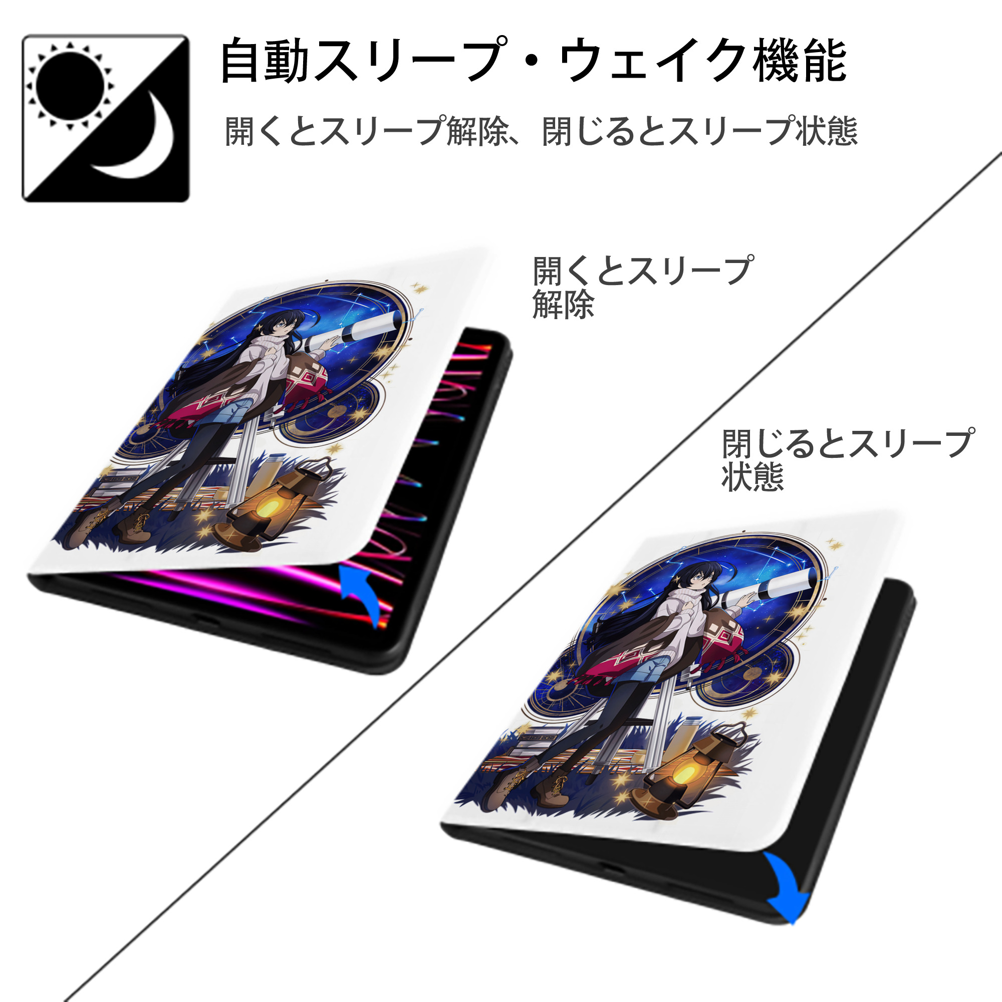 文豪ストレイドッグス Bungo Stray Dogs IPad ケース ペン収納付き 三つ折りスタンド PUレザー×シリコン 対応機種9.5/10.5/10.9インチ