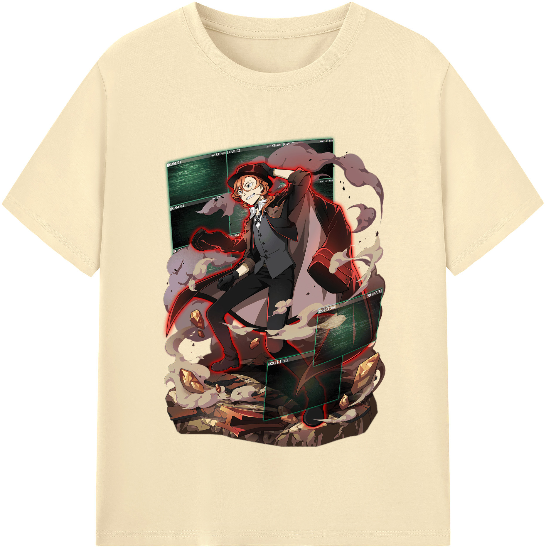 （画像用） 文豪ストレイドッグス Bungo Stray Dogs 綿100％半袖Tシャツ（フロントプリント）