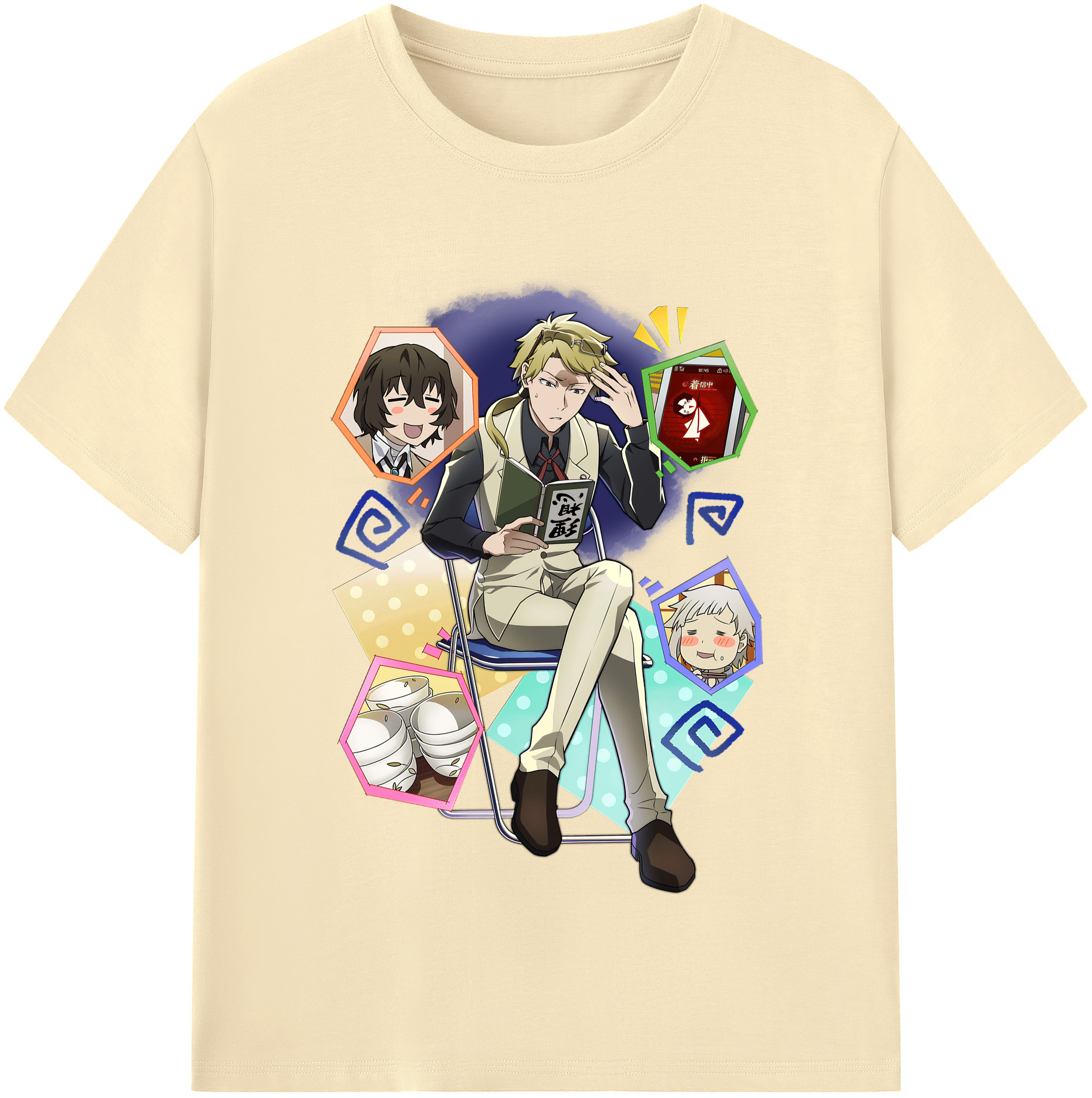 （画像用） 文豪ストレイドッグス Bungo Stray Dogs 綿100％半袖Tシャツ（フロントプリント）