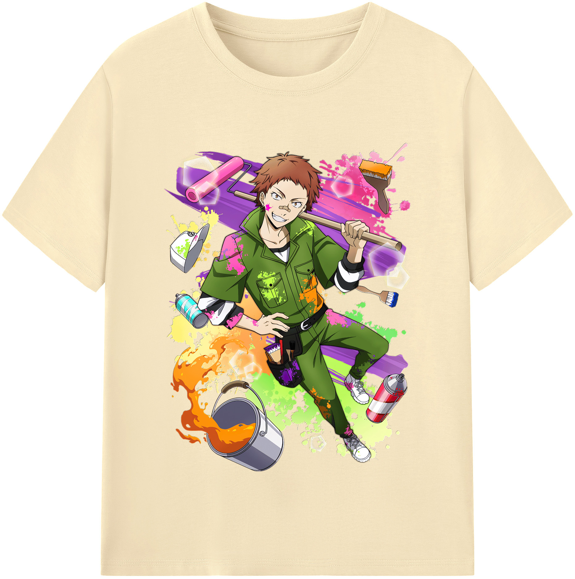 （画像用） 文豪ストレイドッグス Bungo Stray Dogs 綿100％半袖Tシャツ（フロントプリント）