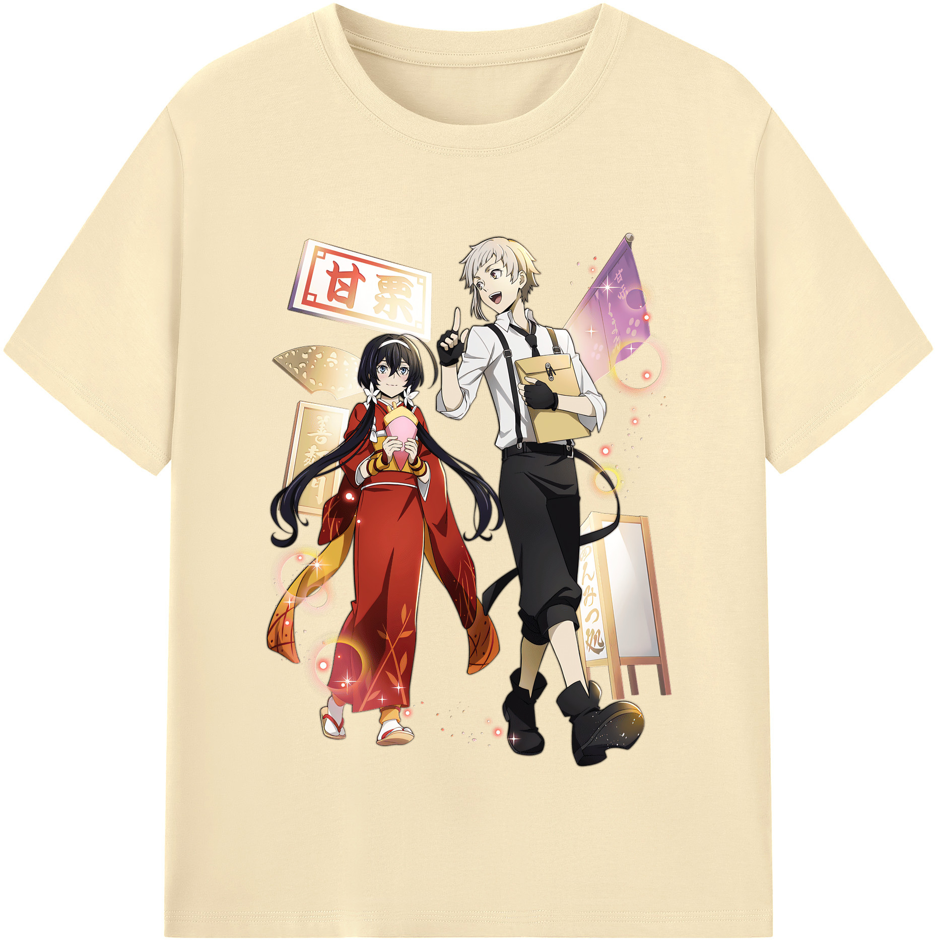 （画像用） 文豪ストレイドッグス Bungo Stray Dogs 綿100％半袖Tシャツ（フロントプリント）