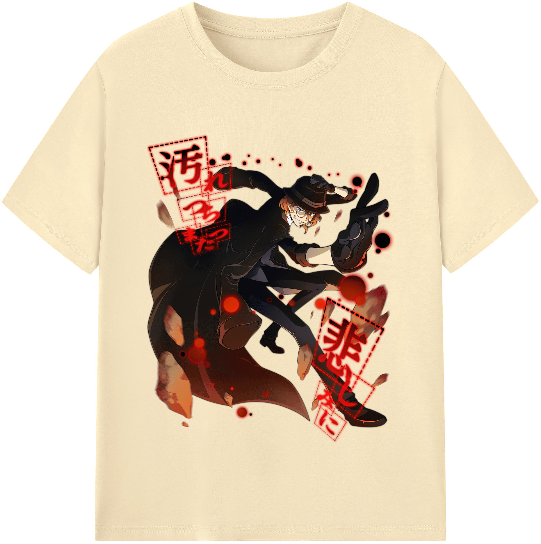 （画像用） 文豪ストレイドッグス Bungo Stray Dogs 綿100％半袖Tシャツ（フロントプリント）