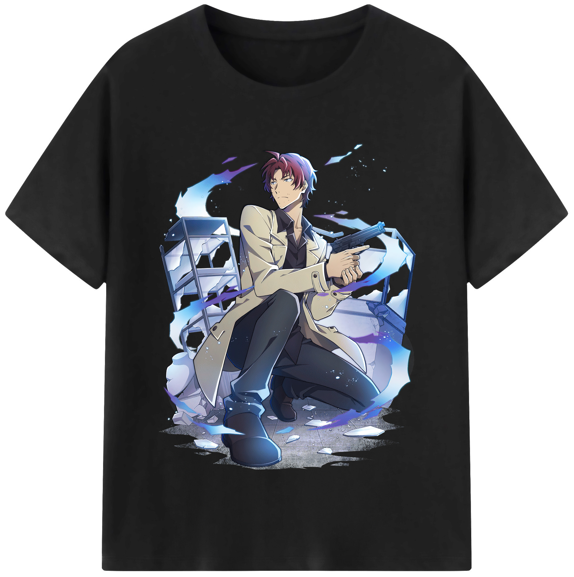 （画像用） 文豪ストレイドッグス Bungo Stray Dogs 綿100％半袖Tシャツ（フロントプリント）