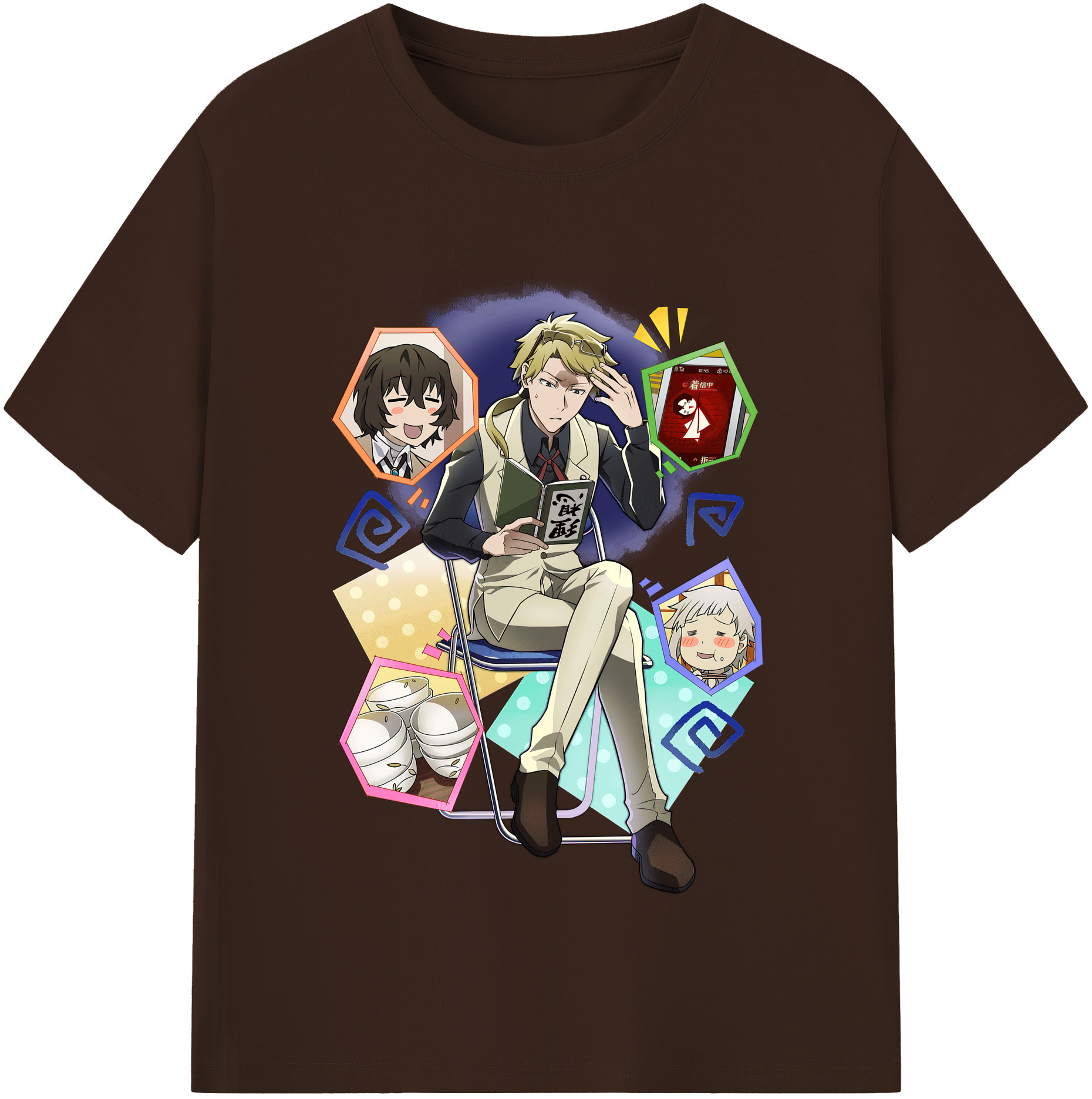 （画像用） 文豪ストレイドッグス Bungo Stray Dogs 綿100％半袖Tシャツ（フロントプリント）