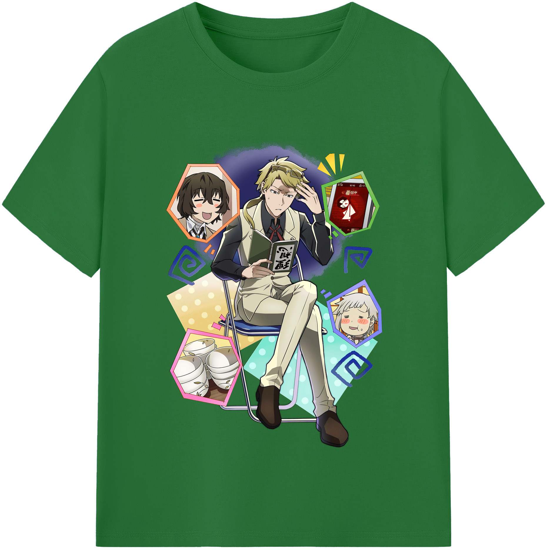 （画像用） 文豪ストレイドッグス Bungo Stray Dogs 綿100％半袖Tシャツ（フロントプリント）