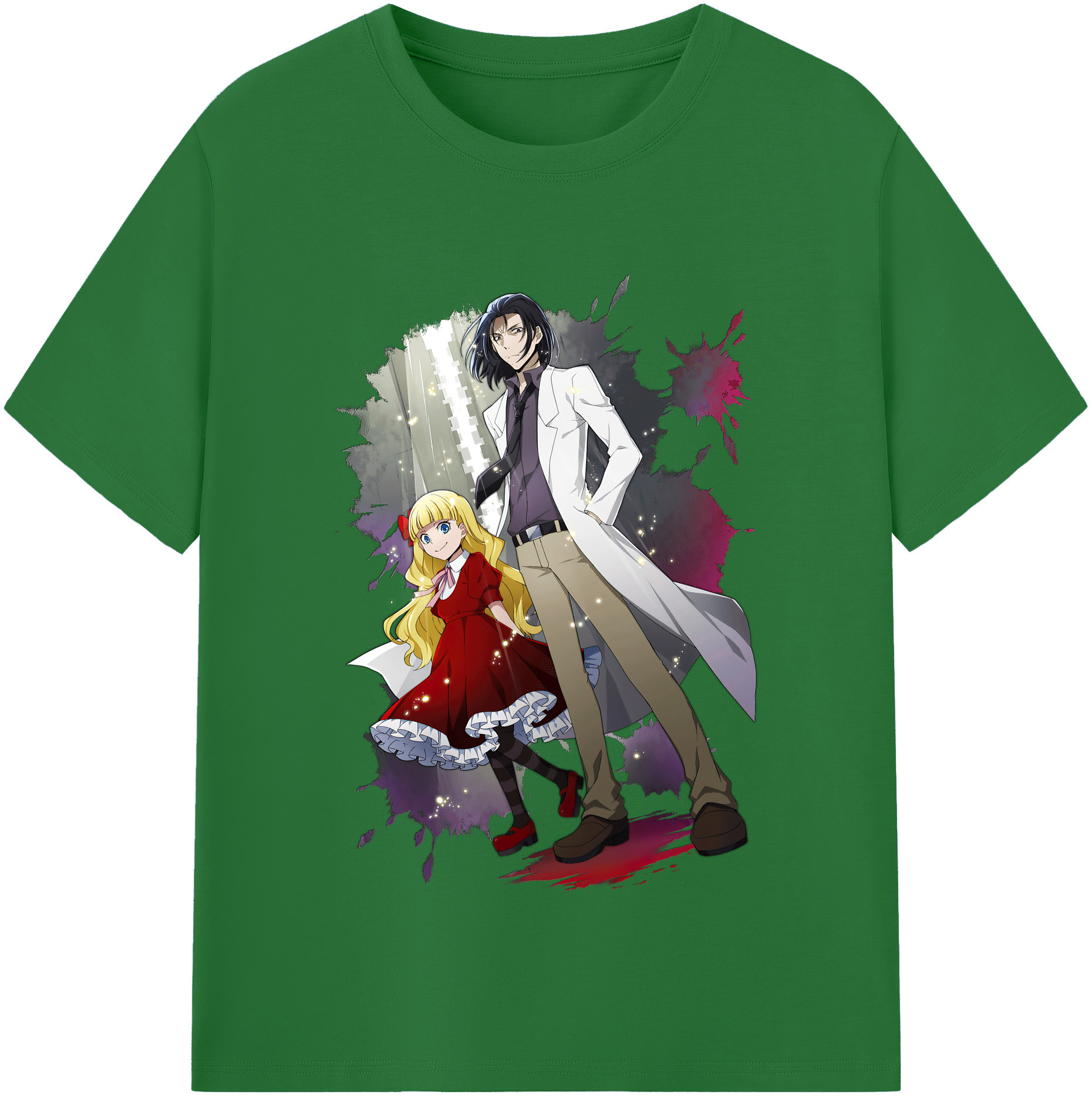 （画像用） 文豪ストレイドッグス Bungo Stray Dogs 綿100％半袖Tシャツ（フロントプリント）