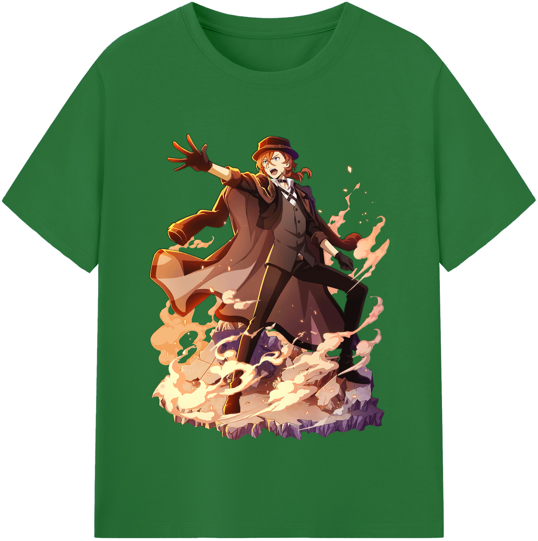 （画像用） 文豪ストレイドッグス Bungo Stray Dogs 綿100％半袖Tシャツ（フロントプリント）