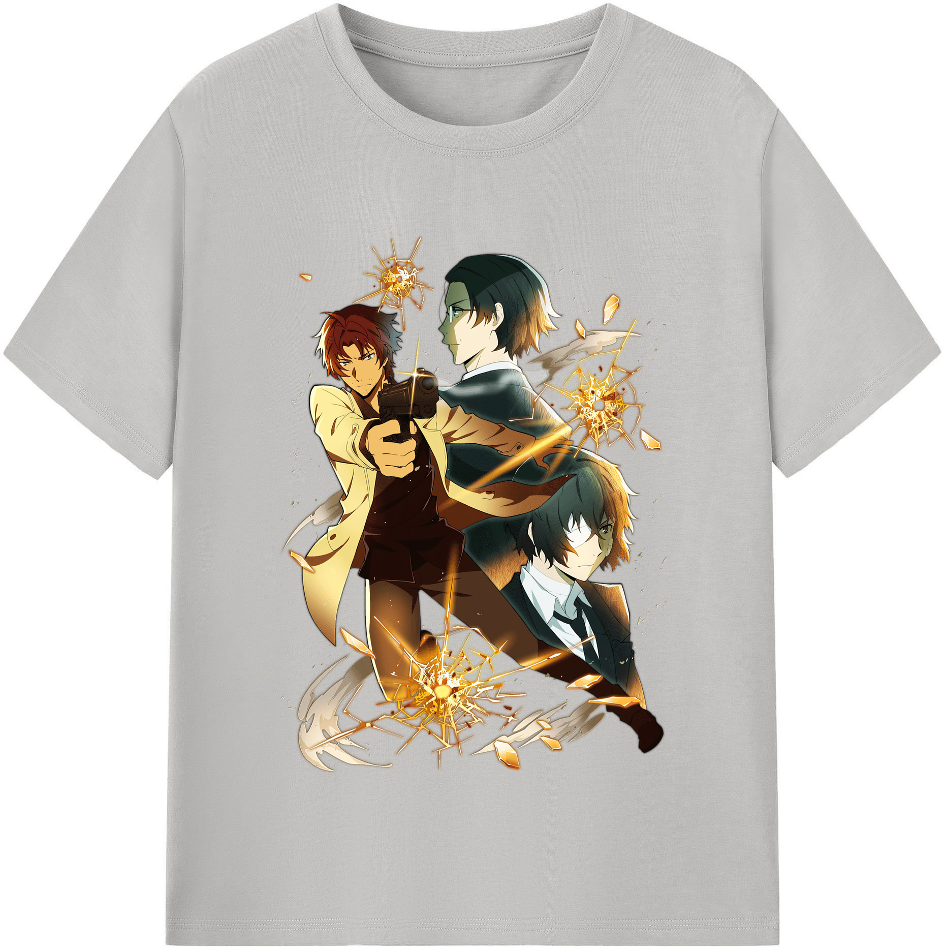 （画像用） 文豪ストレイドッグス Bungo Stray Dogs 綿100％半袖Tシャツ（フロントプリント）