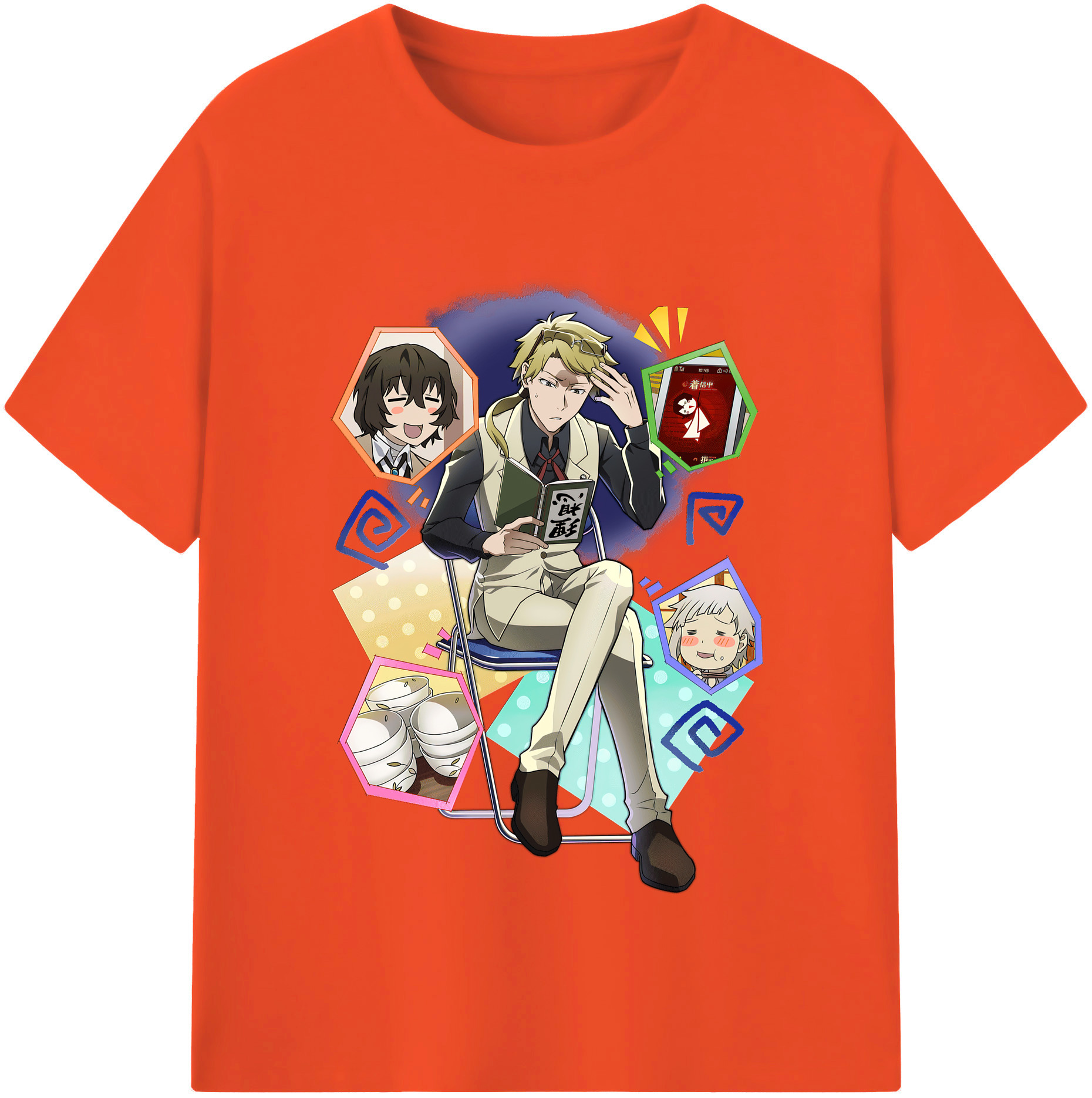（画像用） 文豪ストレイドッグス Bungo Stray Dogs 綿100％半袖Tシャツ（フロントプリント）