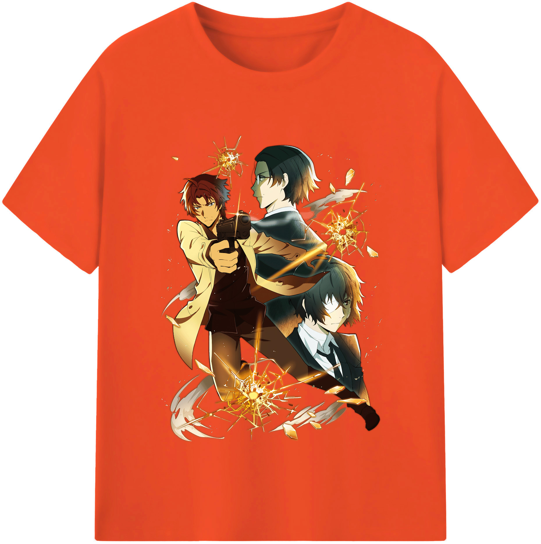 （画像用） 文豪ストレイドッグス Bungo Stray Dogs 綿100％半袖Tシャツ（フロントプリント）