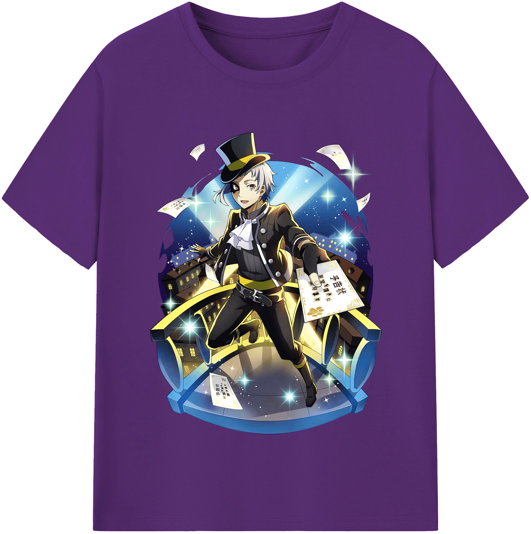 （画像用） 文豪ストレイドッグス Bungo Stray Dogs 綿100％半袖Tシャツ（フロントプリント）