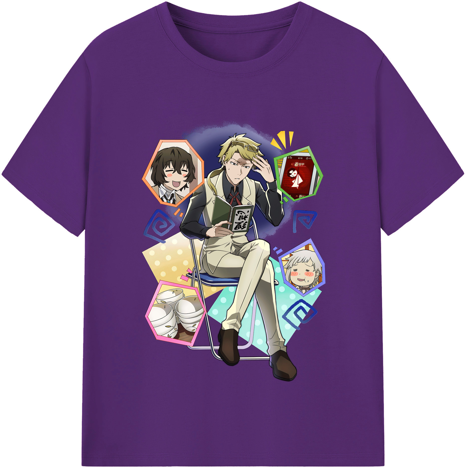 （画像用） 文豪ストレイドッグス Bungo Stray Dogs 綿100％半袖Tシャツ（フロントプリント）