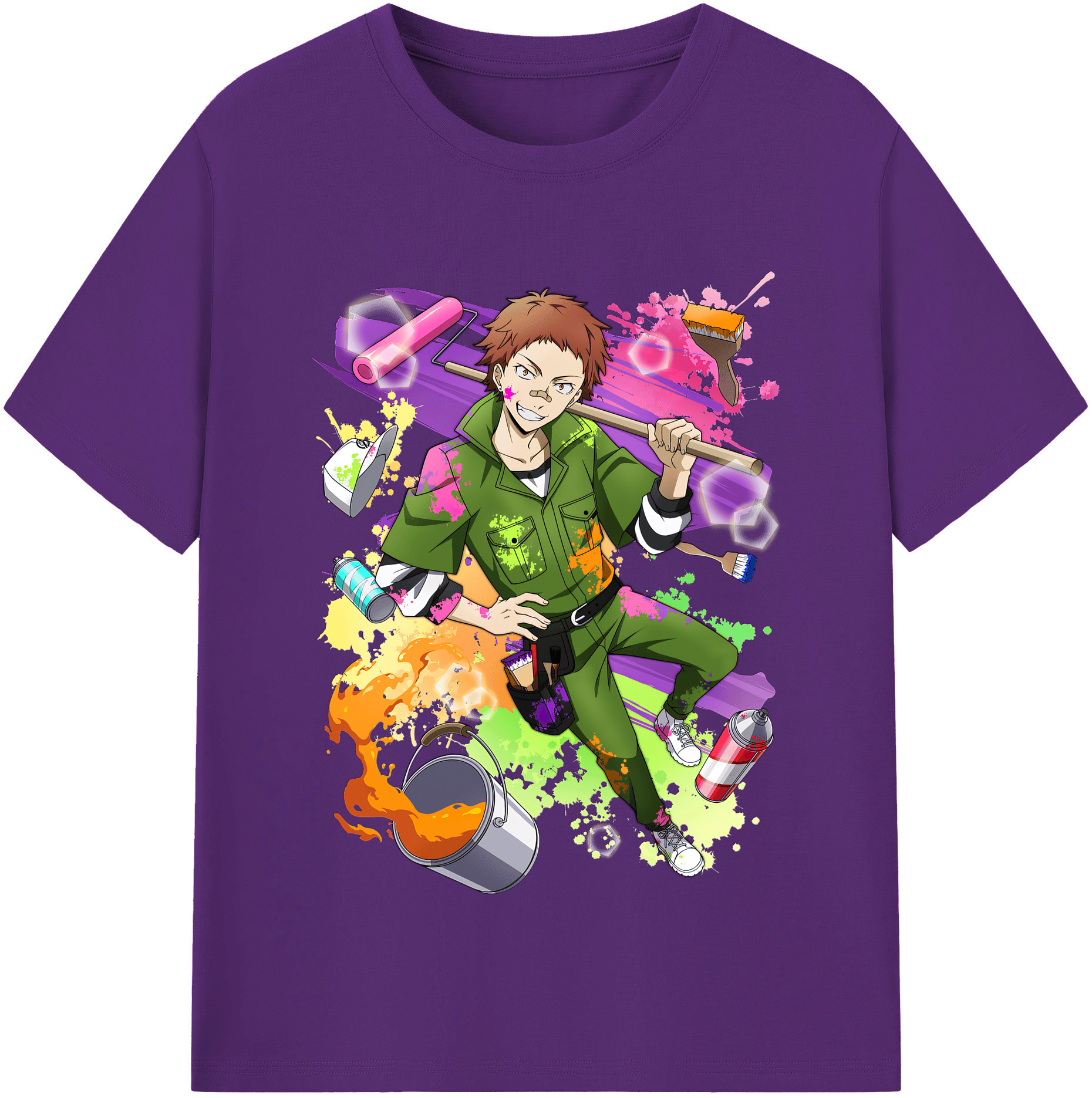 （画像用） 文豪ストレイドッグス Bungo Stray Dogs 綿100％半袖Tシャツ（フロントプリント）