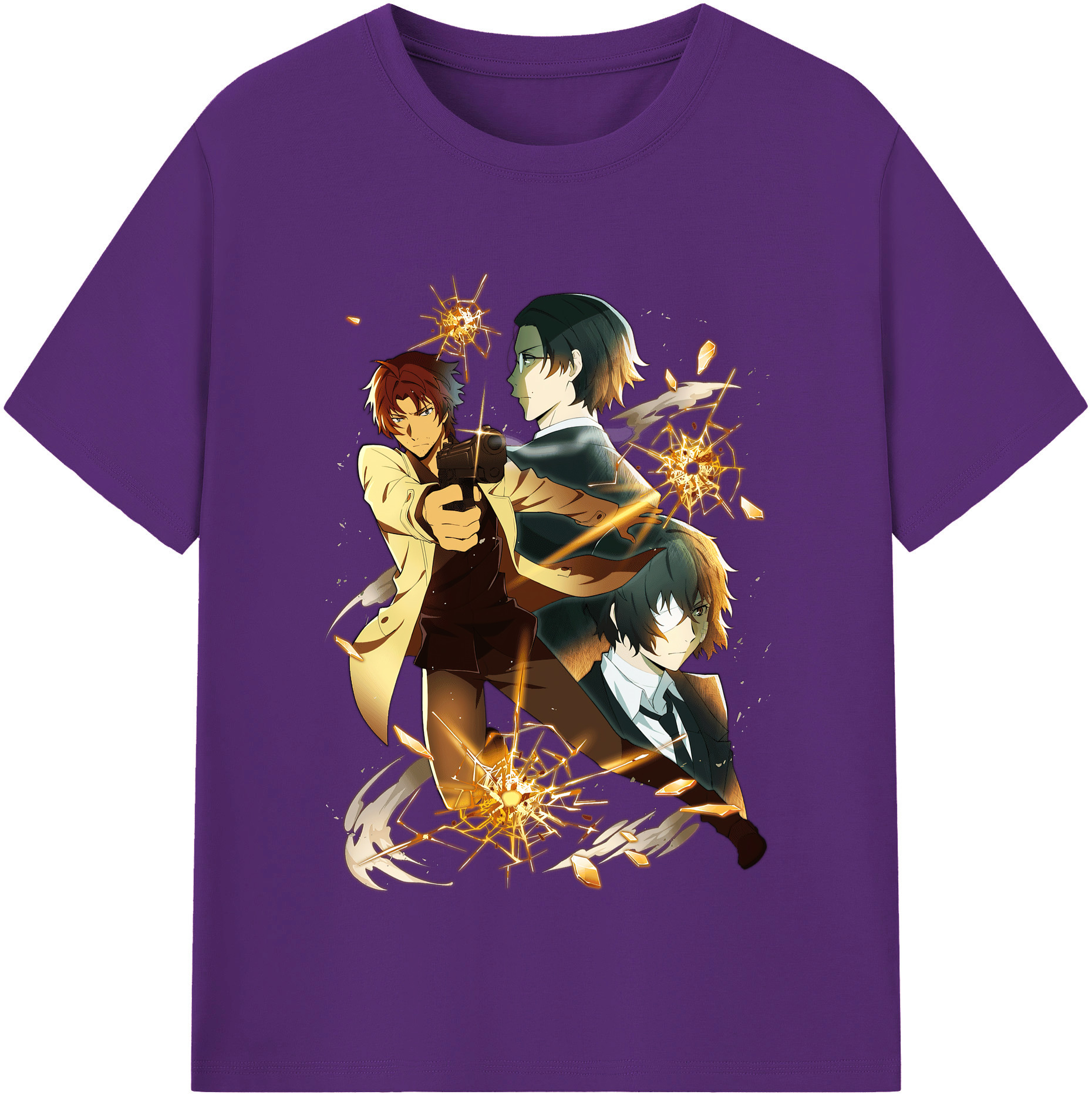 （画像用） 文豪ストレイドッグス Bungo Stray Dogs 綿100％半袖Tシャツ（フロントプリント）