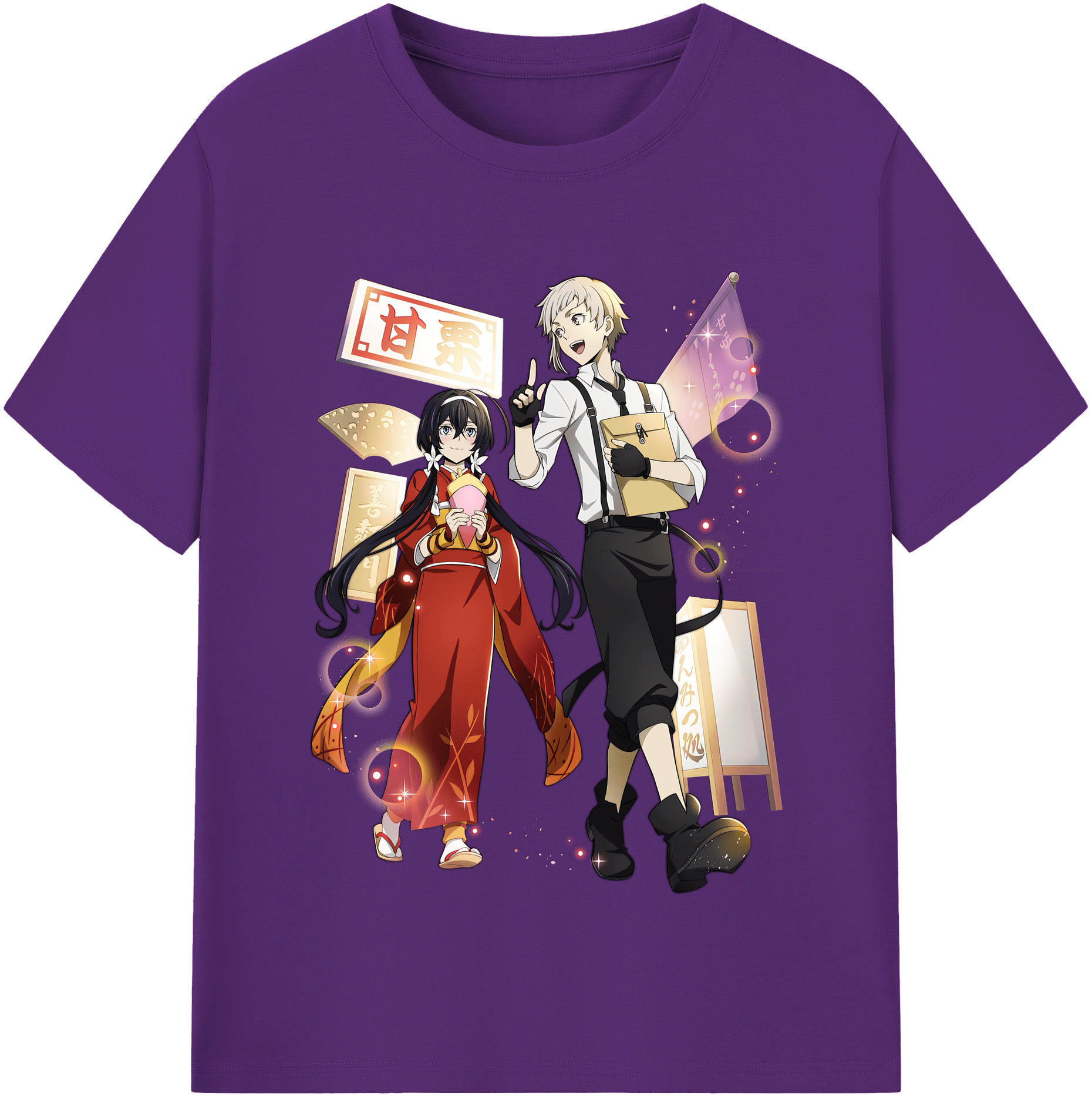 （画像用） 文豪ストレイドッグス Bungo Stray Dogs 綿100％半袖Tシャツ（フロントプリント）