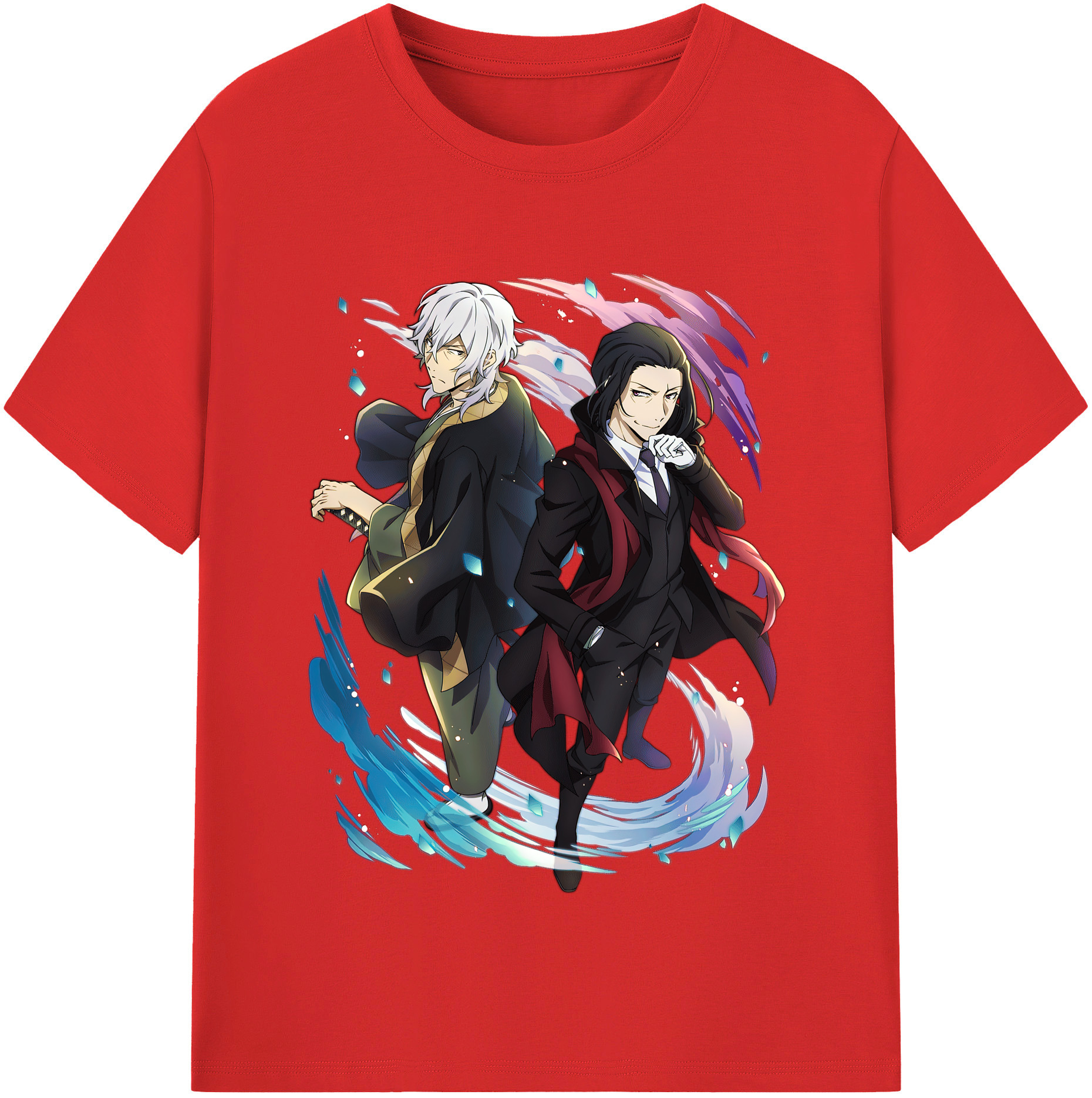 （画像用） 文豪ストレイドッグス Bungo Stray Dogs 綿100％半袖Tシャツ（フロントプリント）