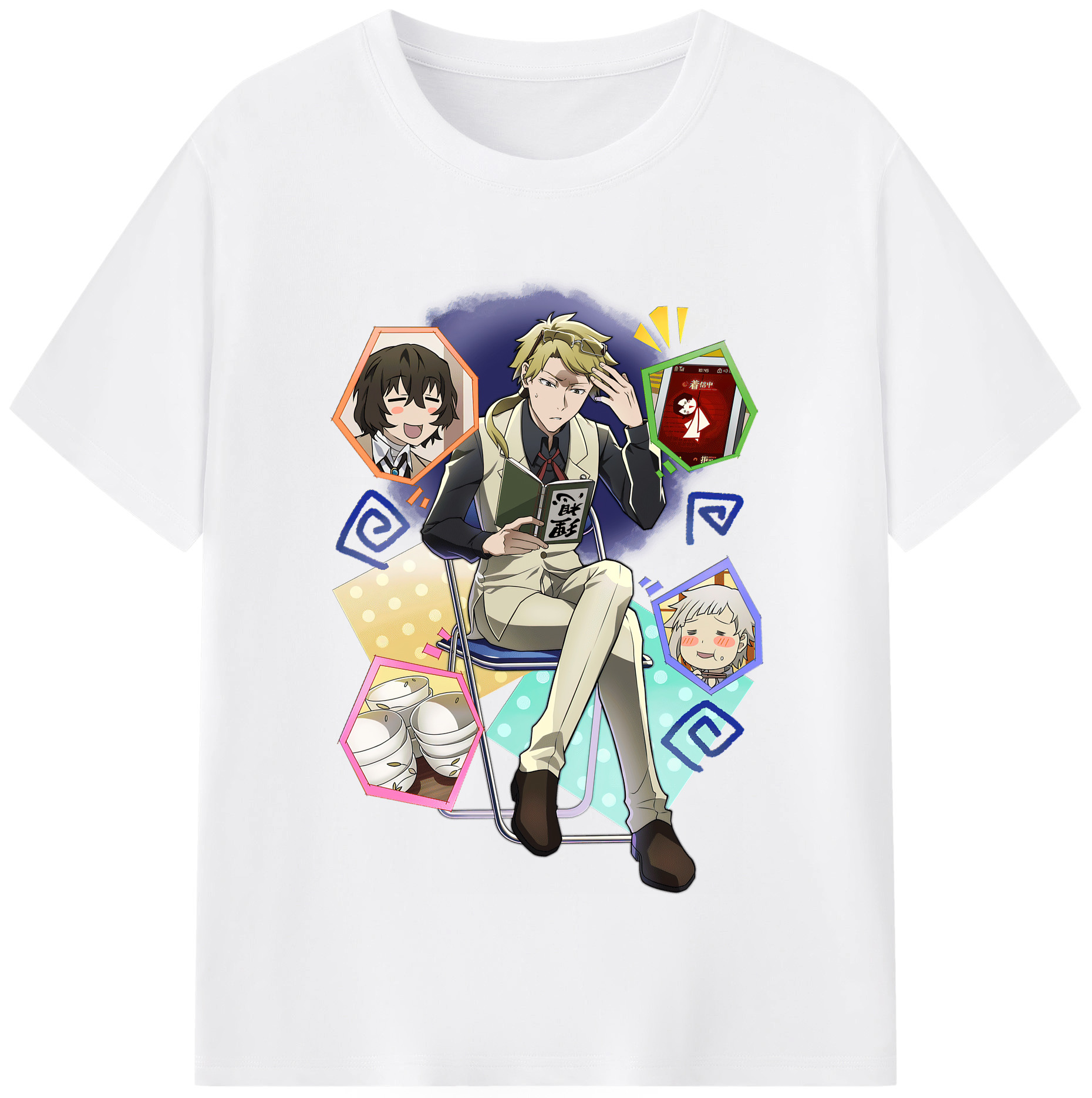 （画像用） 文豪ストレイドッグス Bungo Stray Dogs 綿100％半袖Tシャツ（フロントプリント）