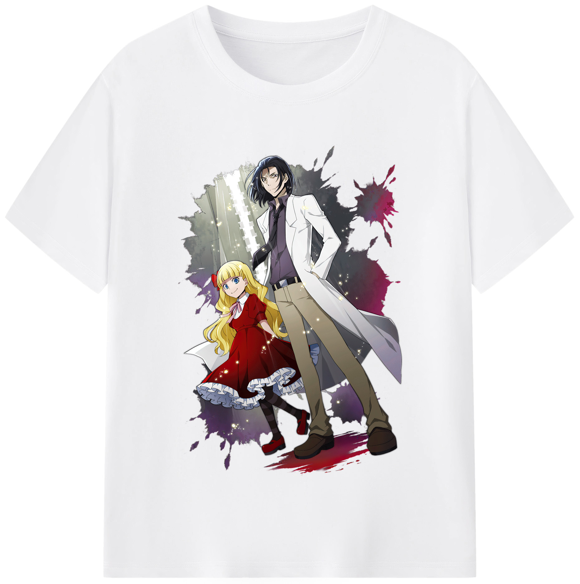 （画像用） 文豪ストレイドッグス Bungo Stray Dogs 綿100％半袖Tシャツ（フロントプリント）