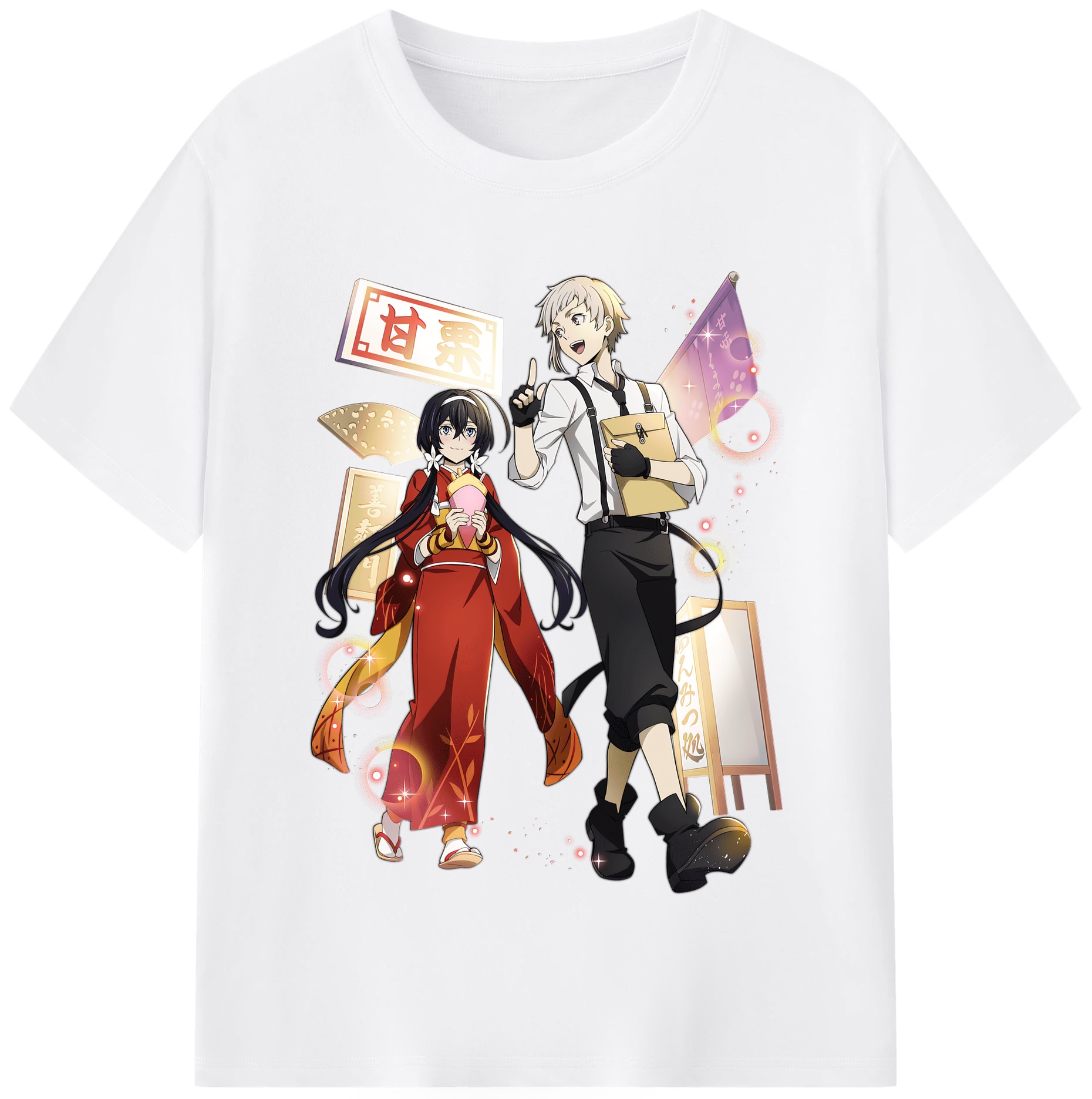 （画像用） 文豪ストレイドッグス Bungo Stray Dogs 綿100％半袖Tシャツ（フロントプリント）