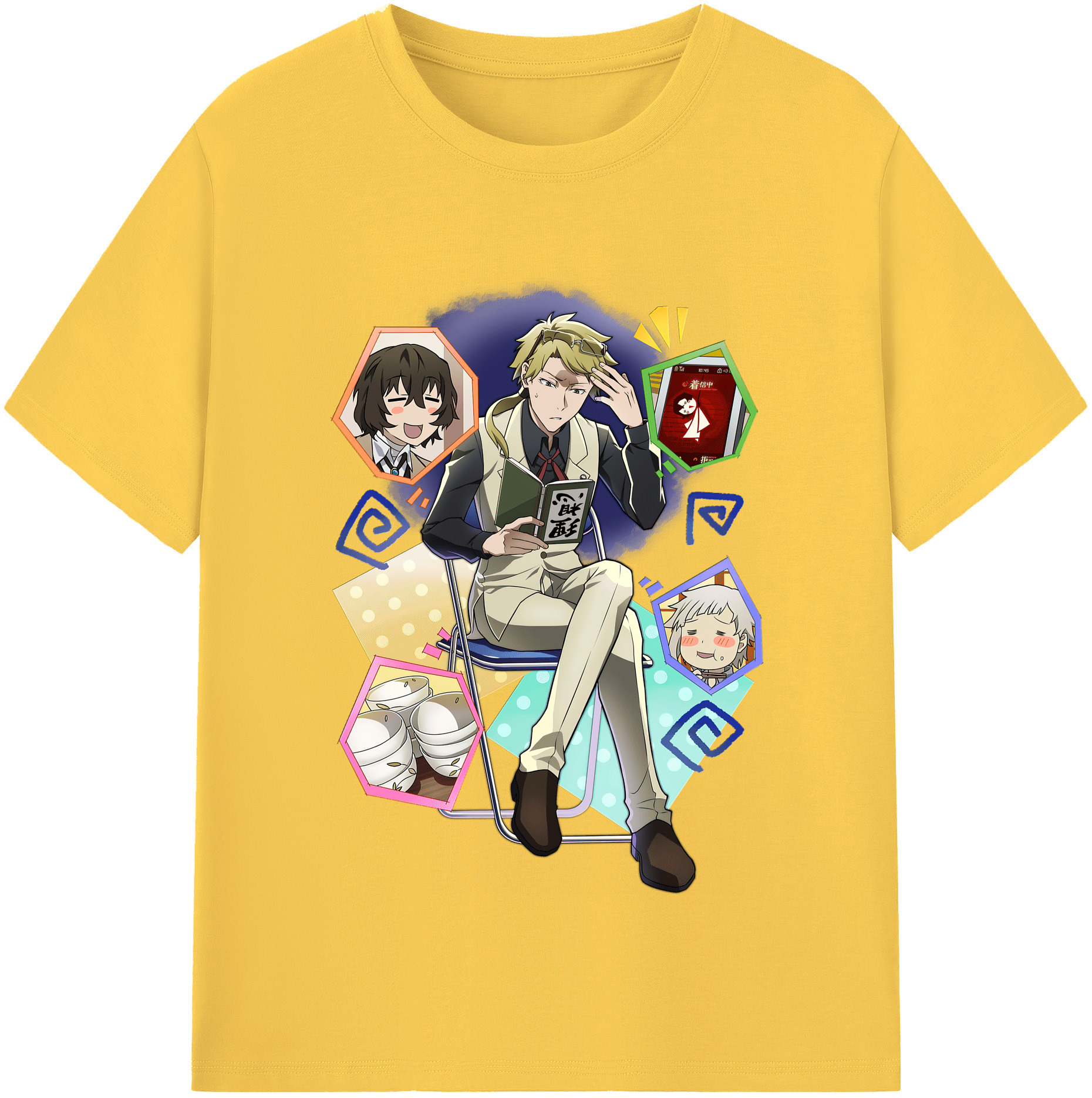 （画像用） 文豪ストレイドッグス Bungo Stray Dogs 綿100％半袖Tシャツ（フロントプリント）