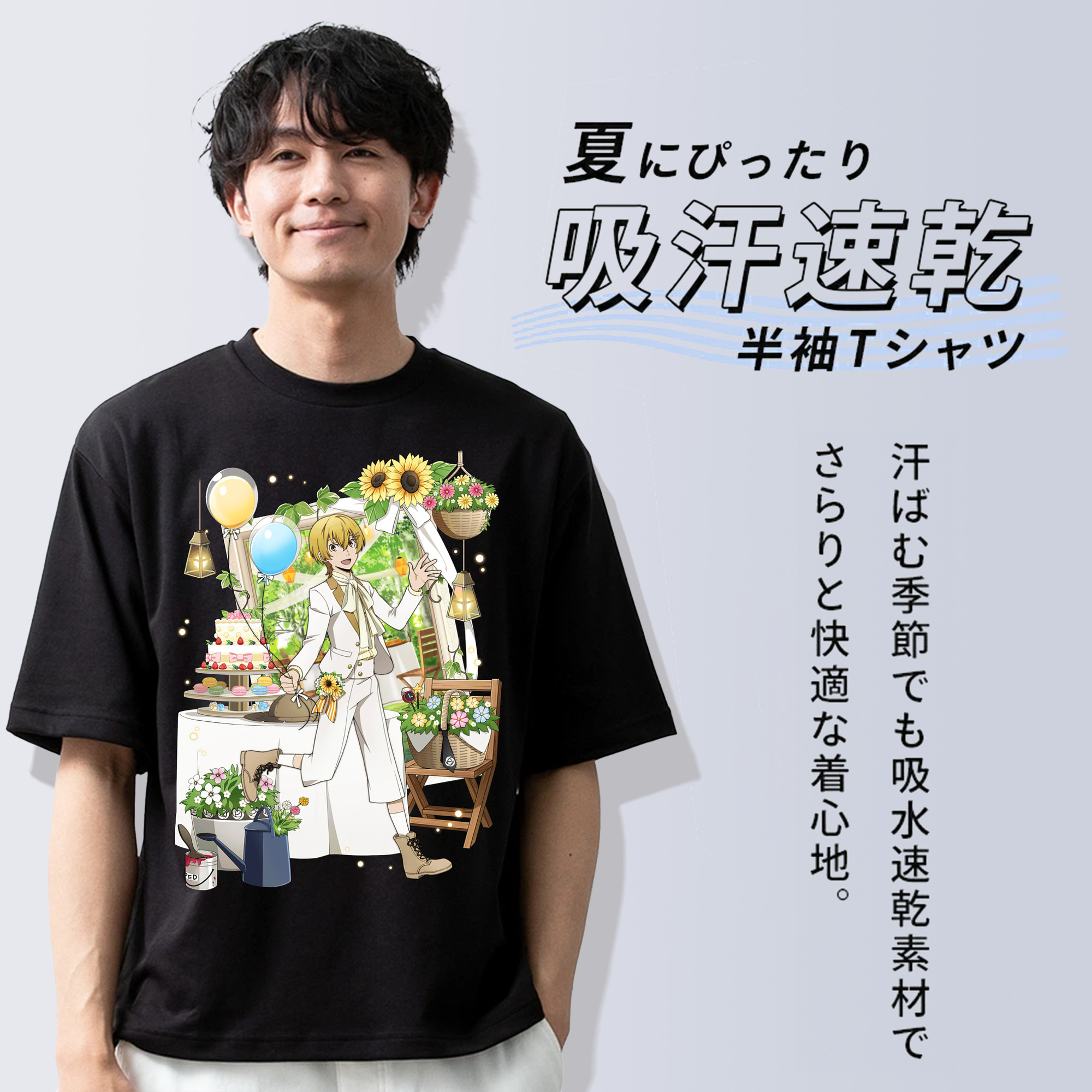 文豪ストレイドッグス Bungo Stray Dogs 綿100％半袖Tシャツ（フロントプリント）