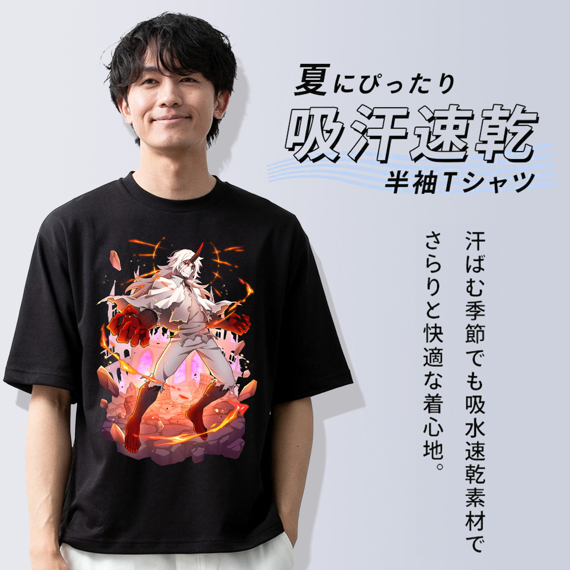 文豪ストレイドッグス Bungo Stray Dogs 綿100％半袖Tシャツ（フロントプリント）