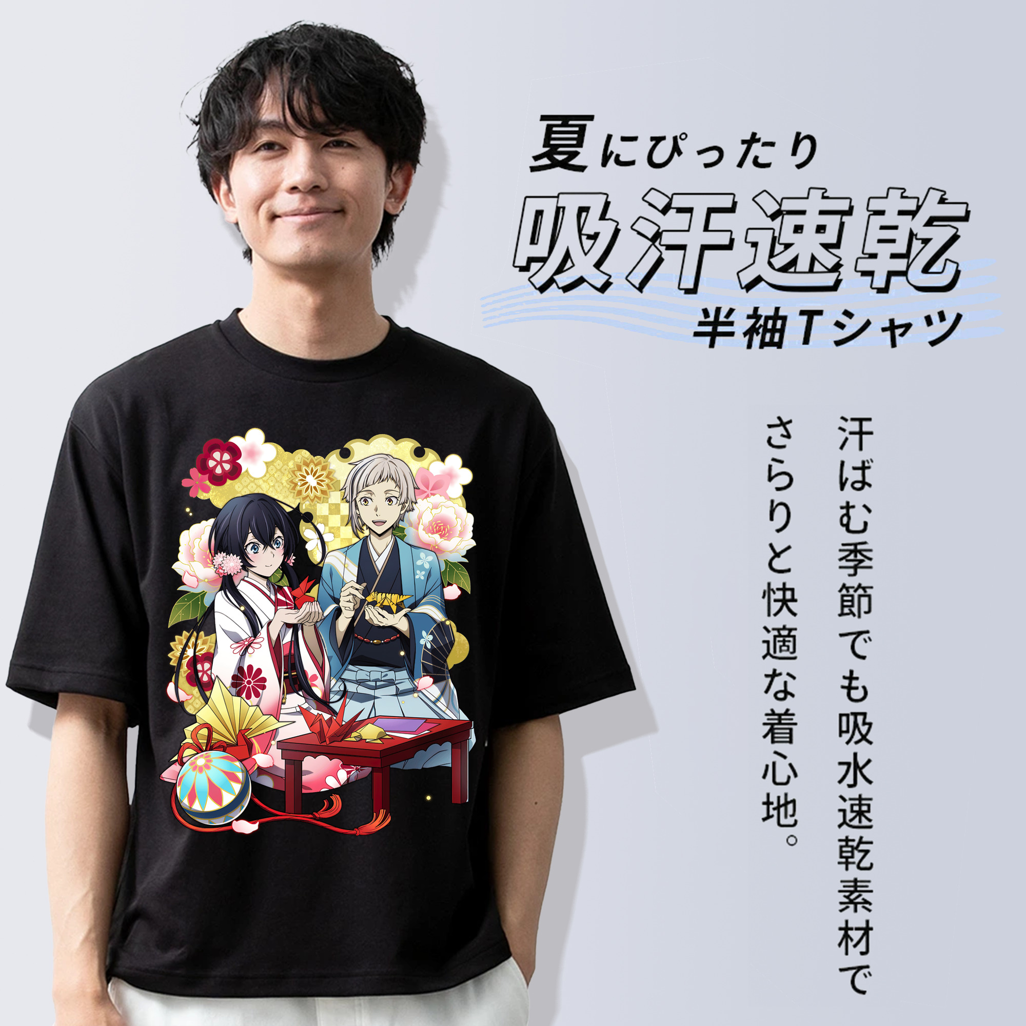 文豪ストレイドッグス Bungo Stray Dogs 綿100％半袖Tシャツ（フロントプリント）