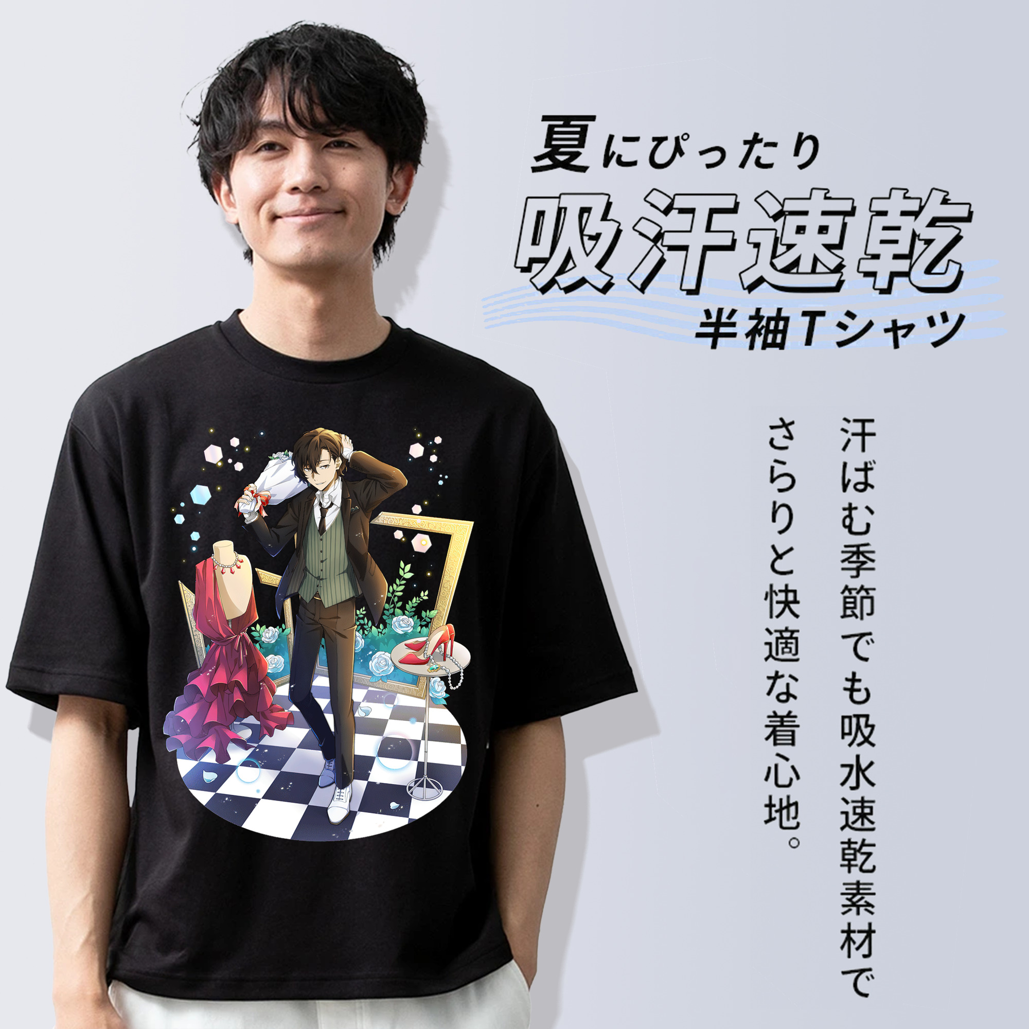 文豪ストレイドッグス Bungo Stray Dogs 綿100％半袖Tシャツ（フロントプリント）