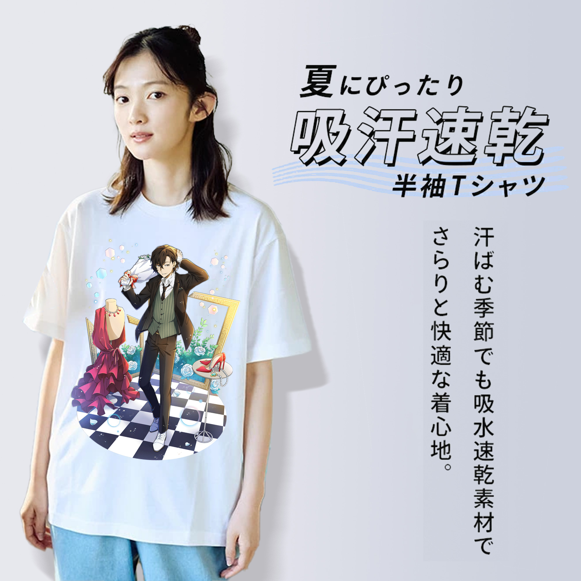 文豪ストレイドッグス Bungo Stray Dogs 綿100％半袖Tシャツ（フロントプリント）