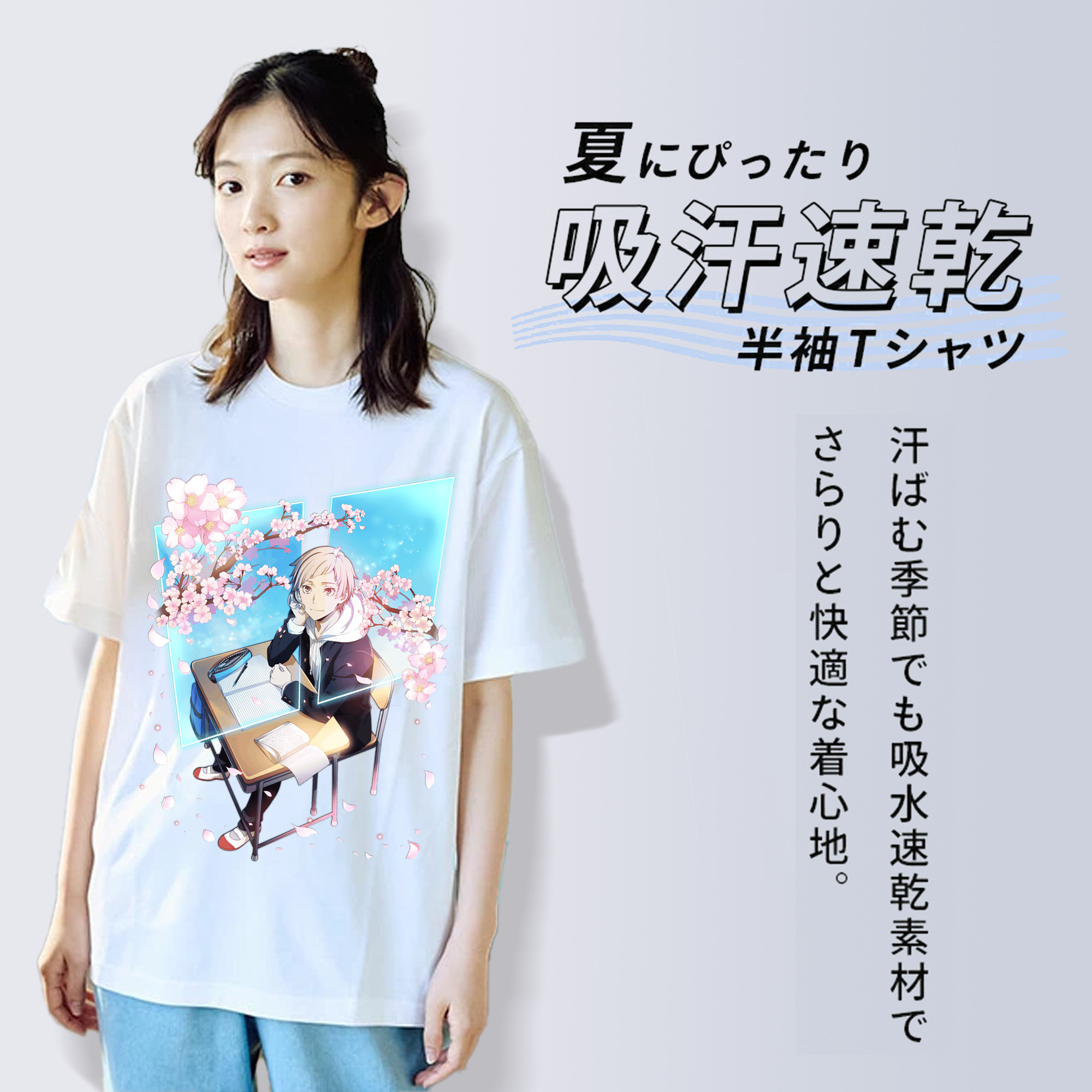 文豪ストレイドッグス Bungo Stray Dogs 綿100％半袖Tシャツ（フロントプリント）