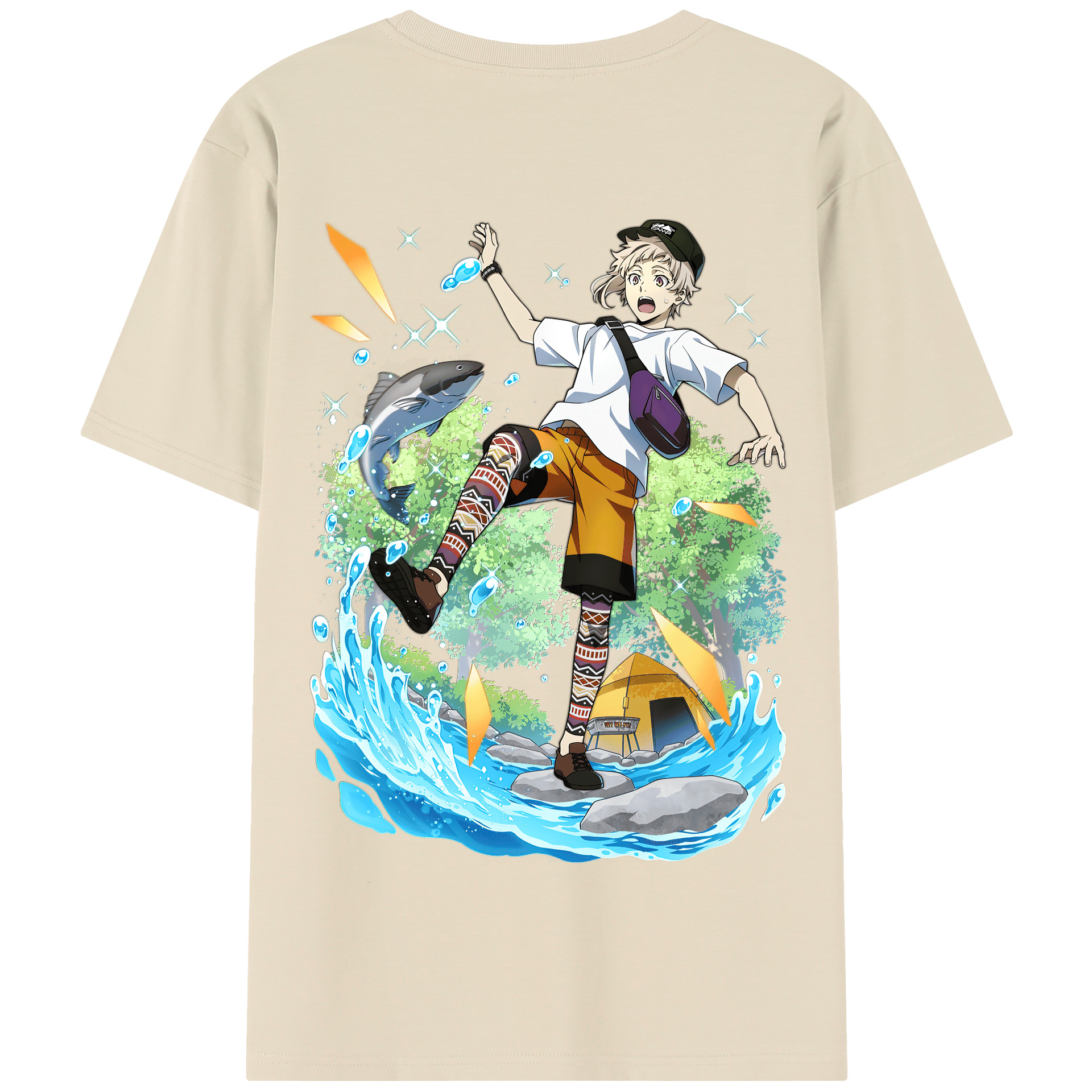 （画像用） 文豪ストレイドッグス Bungo Stray Dogs 綿100％半袖Tシャツ（背面プリント）