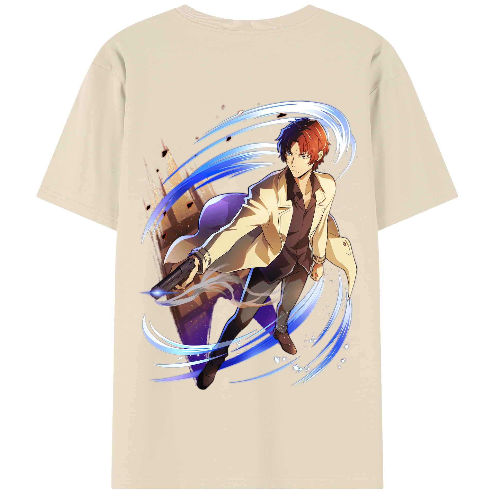 （画像用） 文豪ストレイドッグス Bungo Stray Dogs 綿100％半袖Tシャツ（背面プリント）