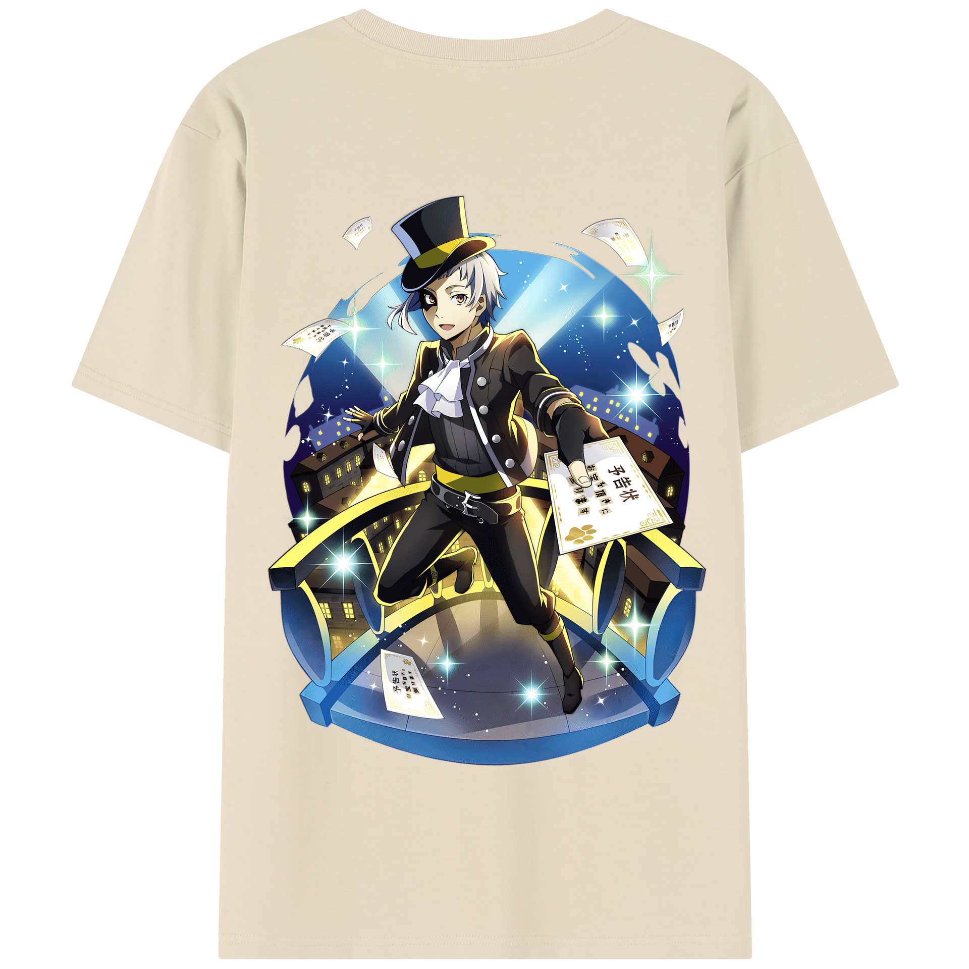 （画像用） 文豪ストレイドッグス Bungo Stray Dogs 綿100％半袖Tシャツ（背面プリント）