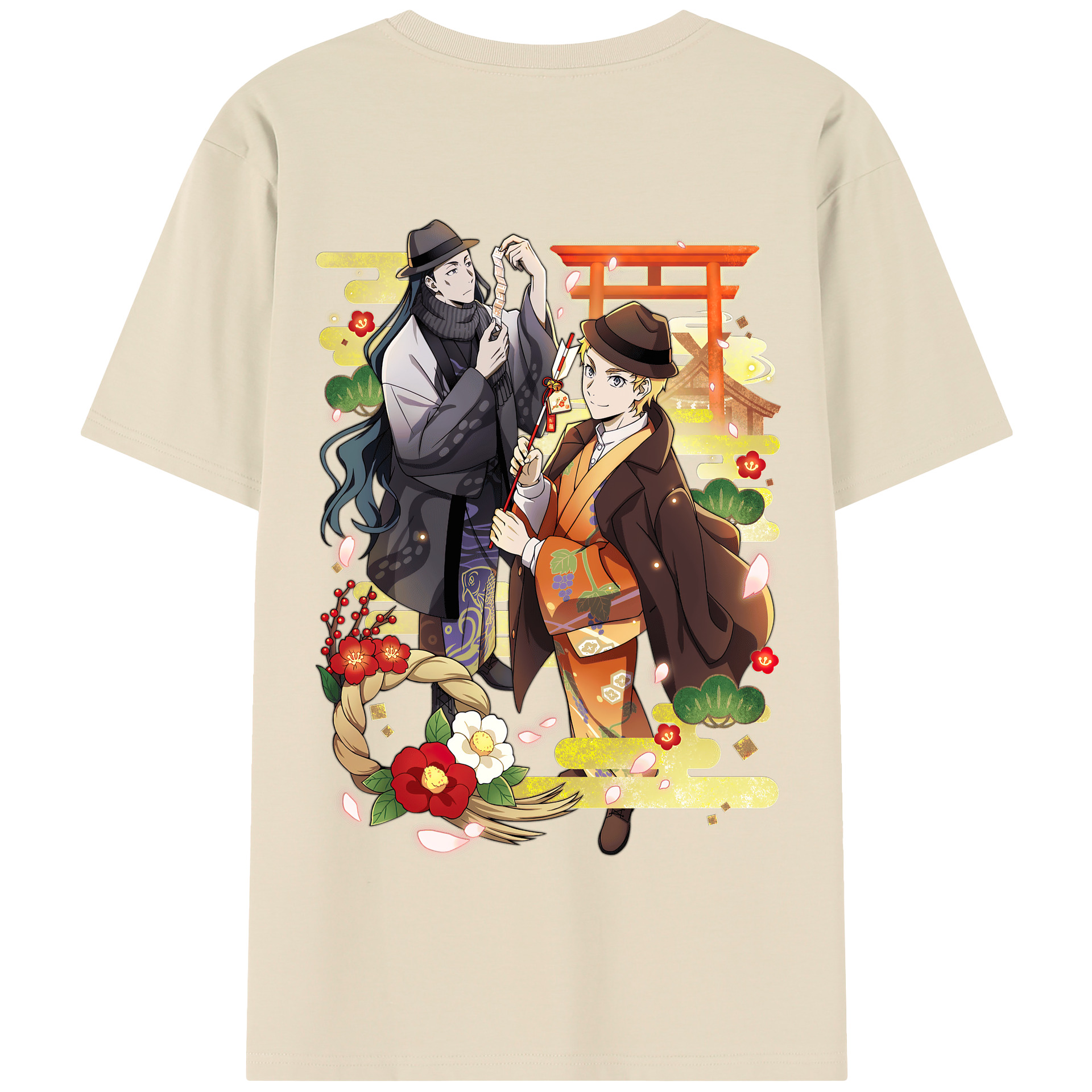（画像用） 文豪ストレイドッグス Bungo Stray Dogs 綿100％半袖Tシャツ（背面プリント）