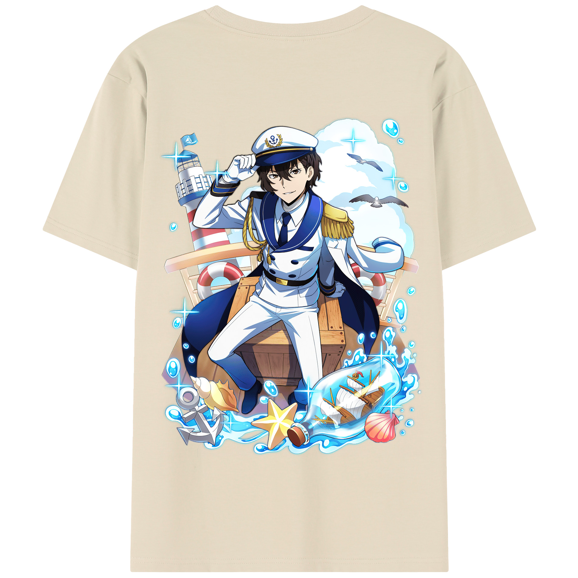 （画像用） 文豪ストレイドッグス Bungo Stray Dogs 綿100％半袖Tシャツ（背面プリント）