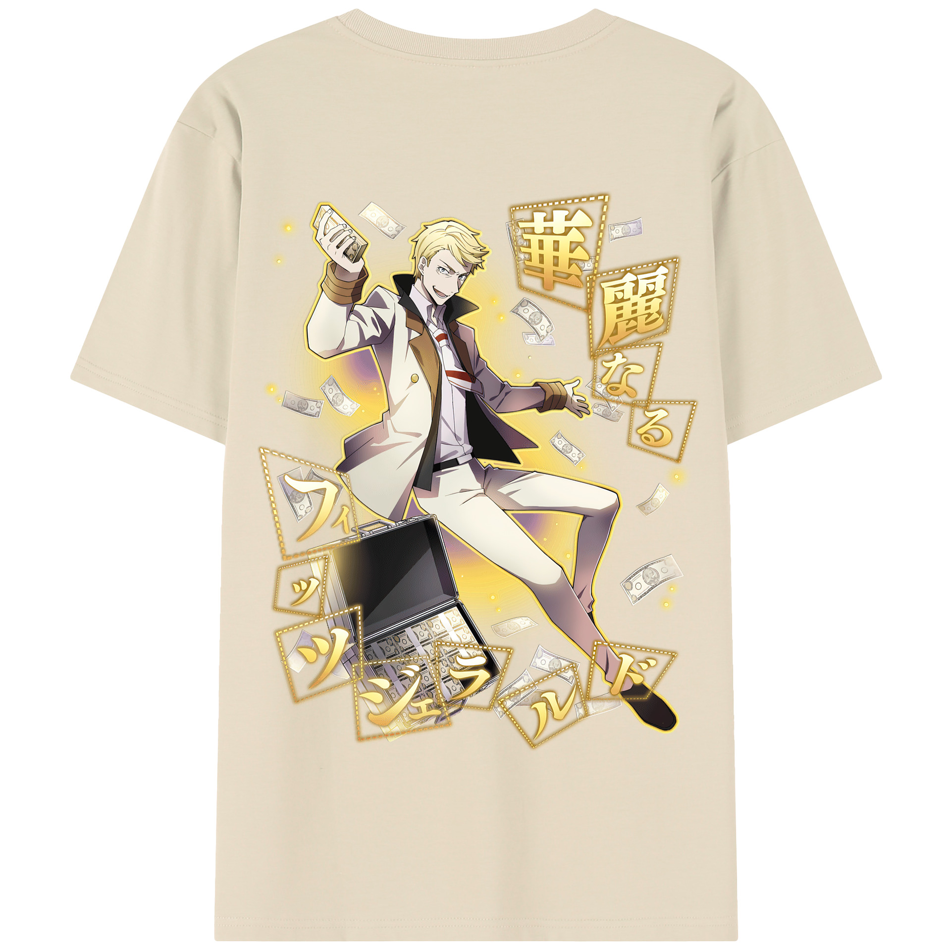 （画像用） 文豪ストレイドッグス Bungo Stray Dogs 綿100％半袖Tシャツ（背面プリント）