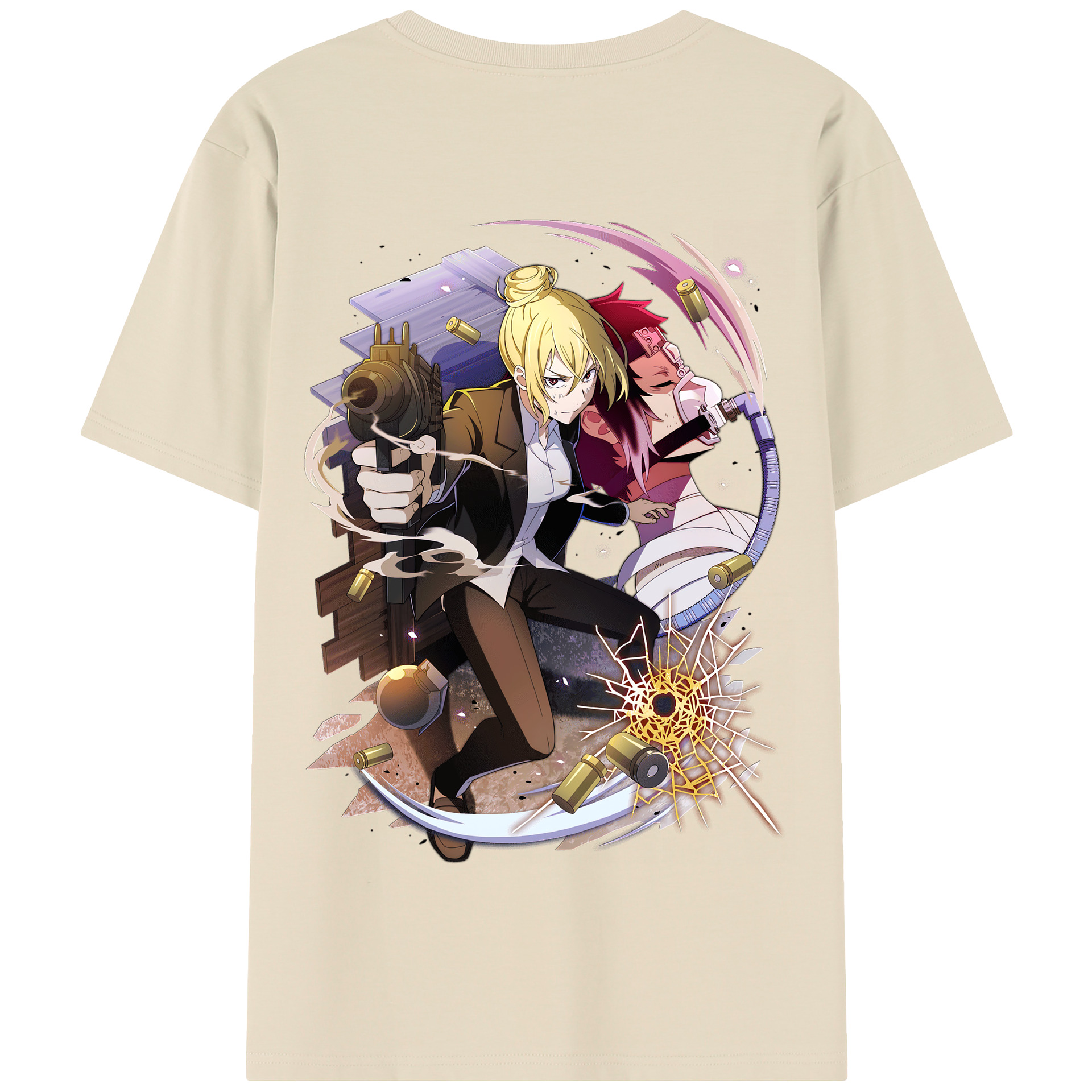 （画像用） 文豪ストレイドッグス Bungo Stray Dogs 綿100％半袖Tシャツ（背面プリント）