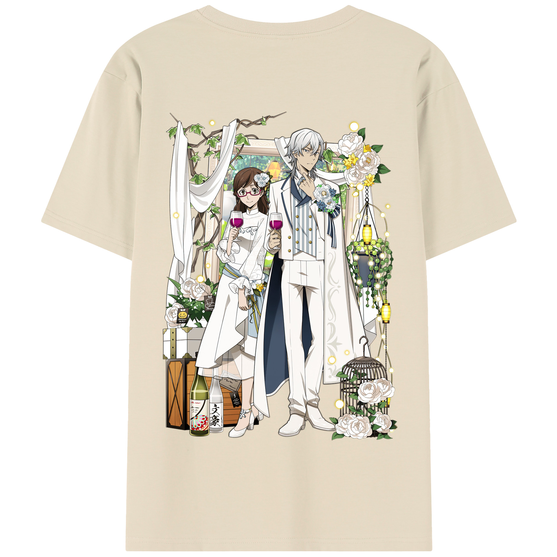 （画像用） 文豪ストレイドッグス Bungo Stray Dogs 綿100％半袖Tシャツ（背面プリント）