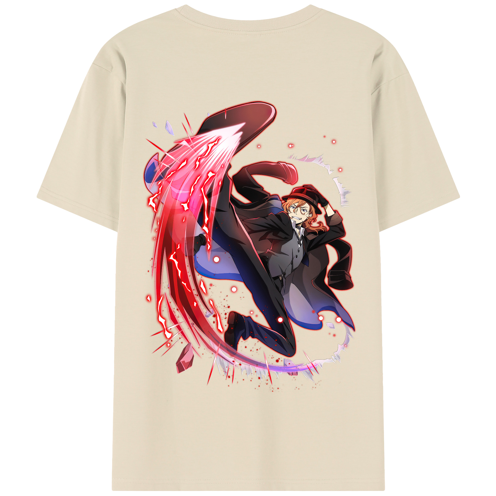 （画像用） 文豪ストレイドッグス Bungo Stray Dogs 綿100％半袖Tシャツ（背面プリント）