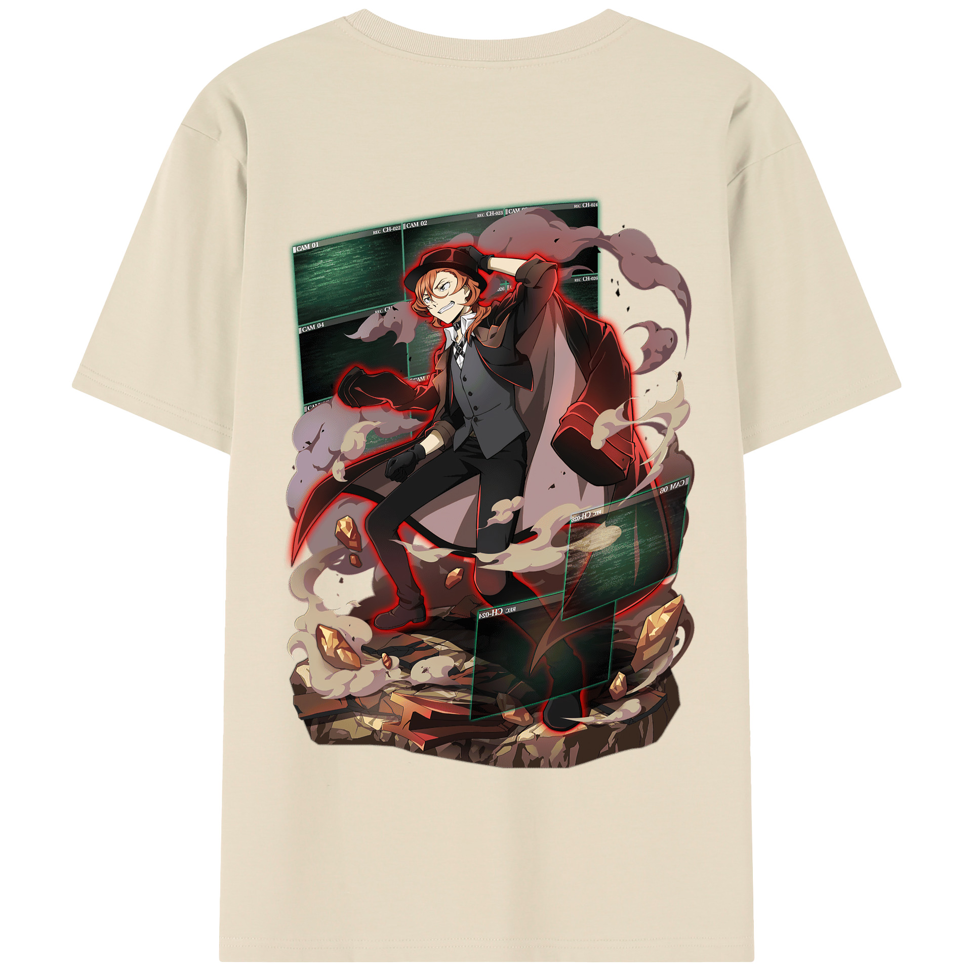 （画像用） 文豪ストレイドッグス Bungo Stray Dogs 綿100％半袖Tシャツ（背面プリント）