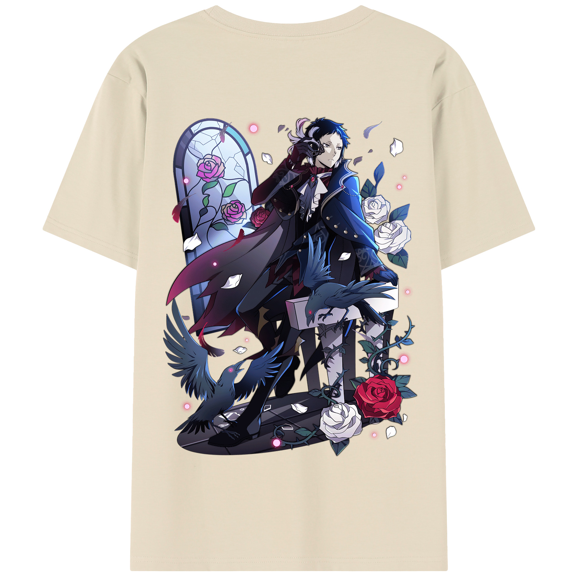 （画像用） 文豪ストレイドッグス Bungo Stray Dogs 綿100％半袖Tシャツ（背面プリント）